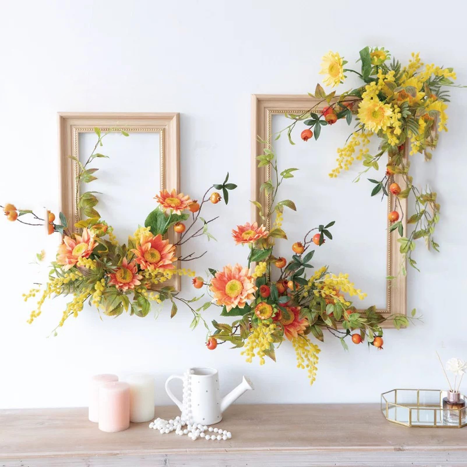 【セール中】お正月飾り❁壁掛け兼フラワーアレンジメント❁造花 Amazon｜HGJH 壁掛け 造花 フラワーアレンジメント 玄関飾り ドア飾り