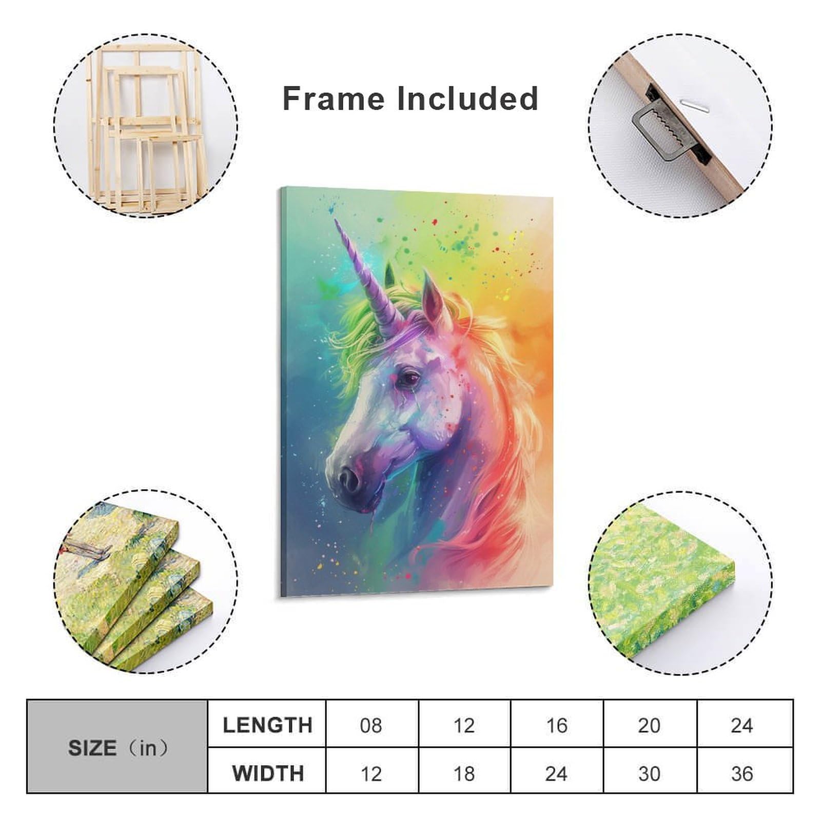ユニコーン　絵画　壁掛け Amazon.co.jp: 絵画 満月の下のユニコーンインテリア 絵画