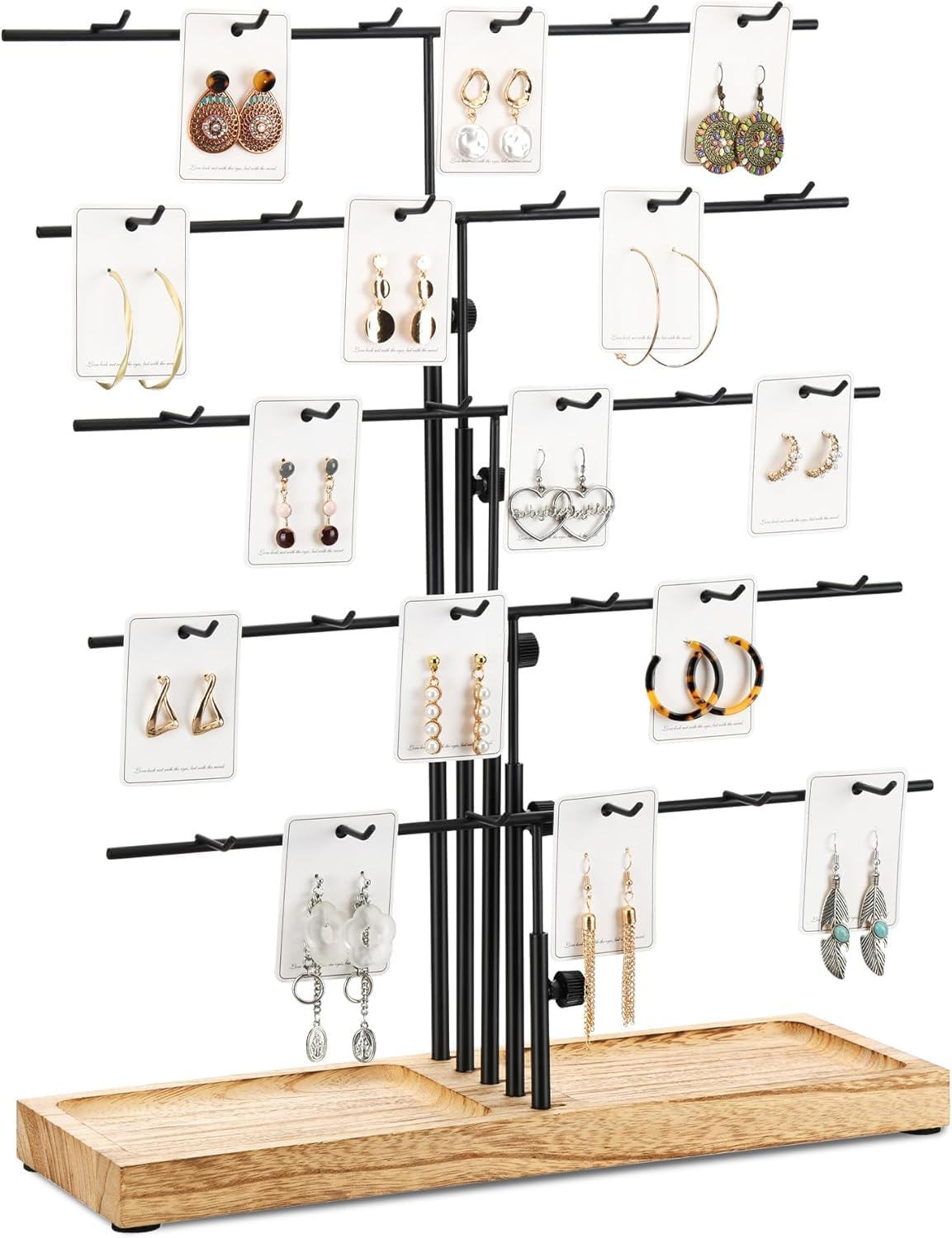Soporte de pendientes ajustable para ferias de artesanía y mesas de venta