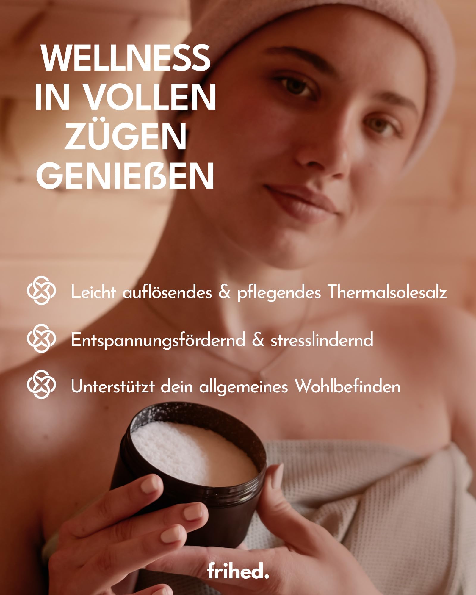 frihed.® Frozen Harmony Sel exfoliant de qualité supérieure avec parfum lavande, menthe et menthol, idéal après le sauna, la douche et le hammam – 200 g