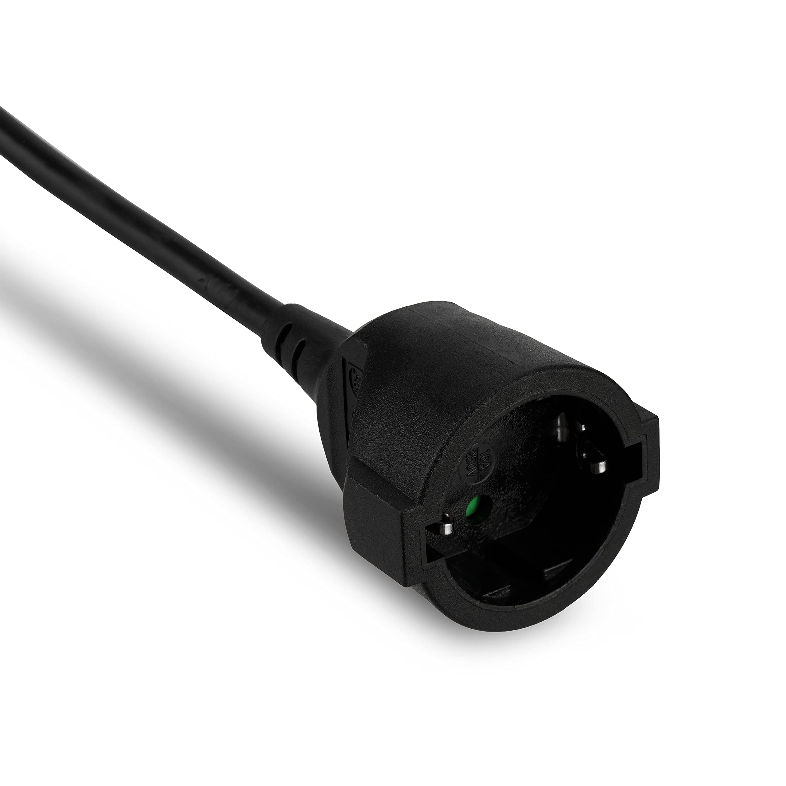 REV Verlängerungskabel - Verlängerung 10m mit Winkelstecker, 3680W - schwarz