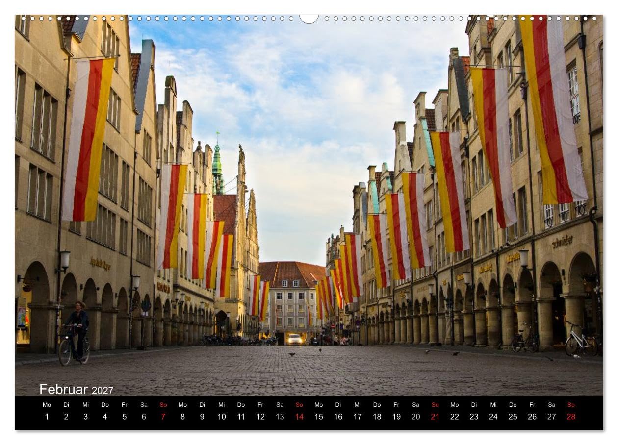 CALVENDO - Münster - Geschichten aus verschiedenen Jahrhunderten (Wandkalender 2027 DIN A2 quer), Monatskalender: Münster, ein fotografischer Rundgang durch eine Stadt mit Kirchen, Dom und verschieden