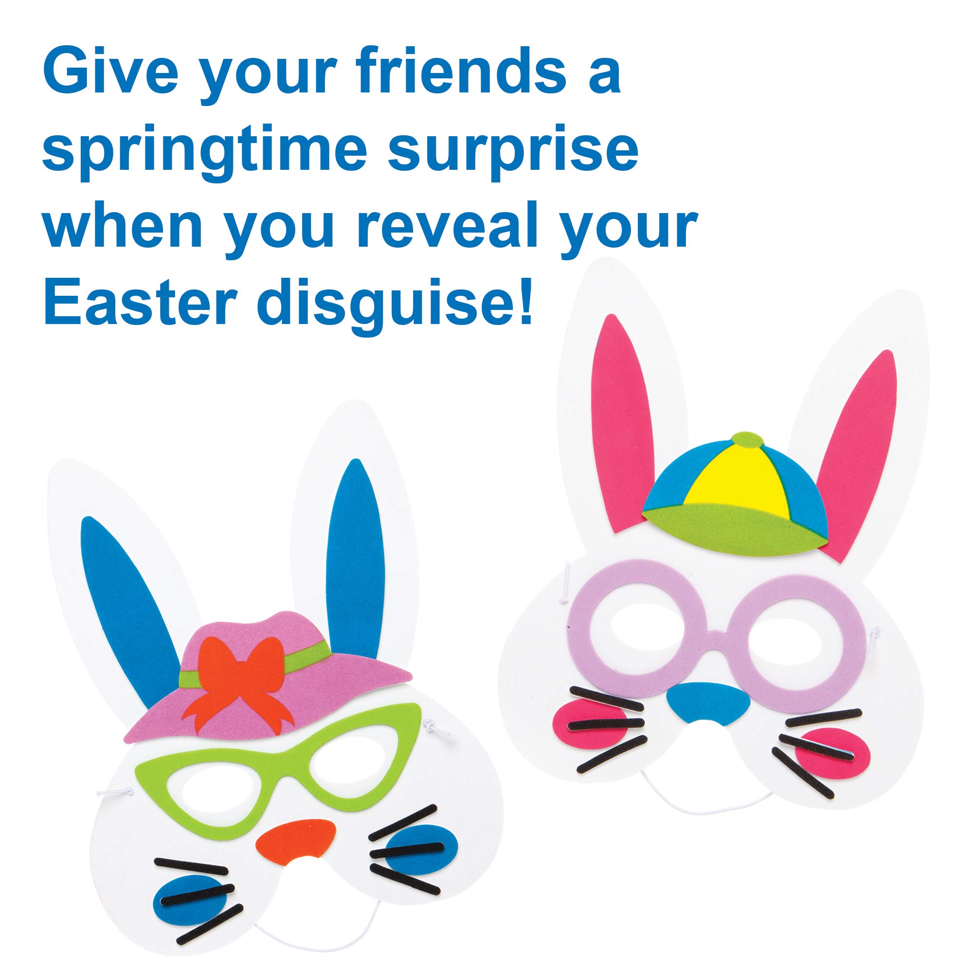 Kit De Masques Lapin De Pâques Baker Ross – Lot De 4, En Mousse Autocollante, 19 Cm