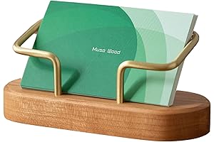muso Cherry Wood Desk Business Card Holder