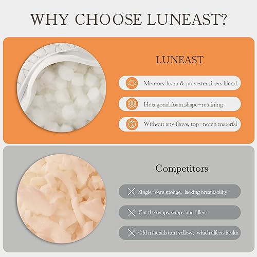 Miniatura 7 de Almohadas de espuma viscoelástica para dormir, almohada refrescante de polvo de estrellas con soporte para el cuello, almohada de cama transpirable