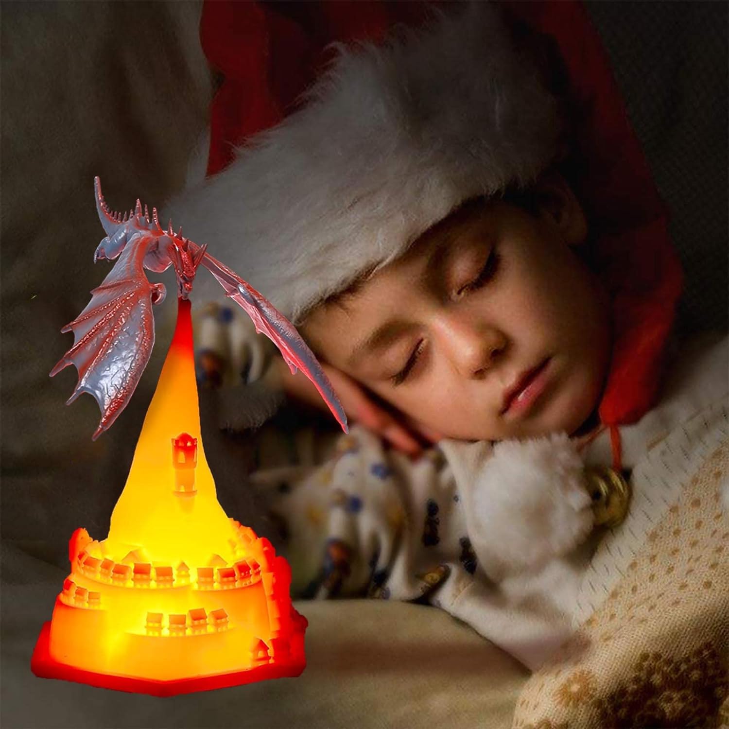 Garçons veilleuse feu Dragon Lampe lumière 3D imprimé Dragon lumière Volcan Dragon Lampes Lampe de Chevet pour Enfants garçons Filles