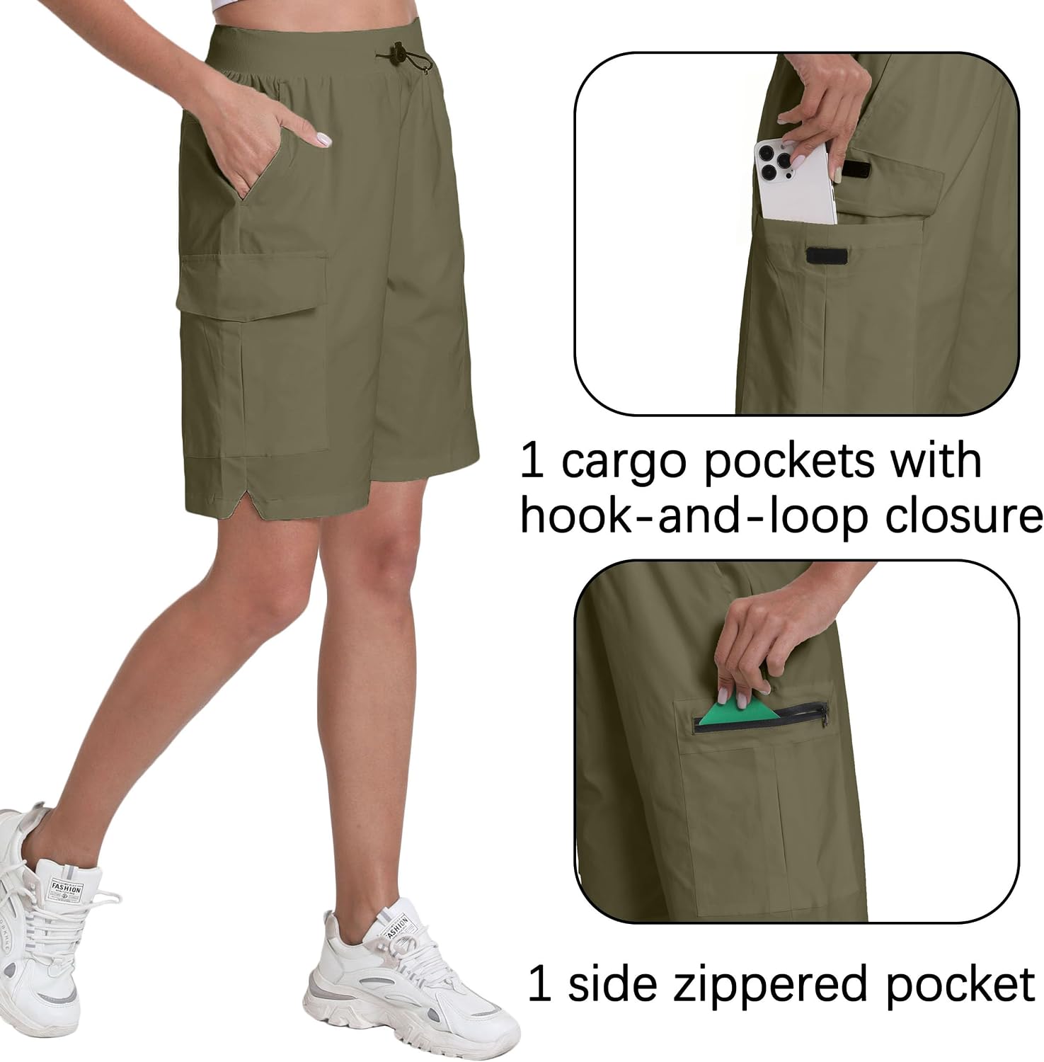  Women's Hiking Cargo Shorts with Pockets Quick Dry | Athletic Gym for Women Exercise Lounge thumbnail
