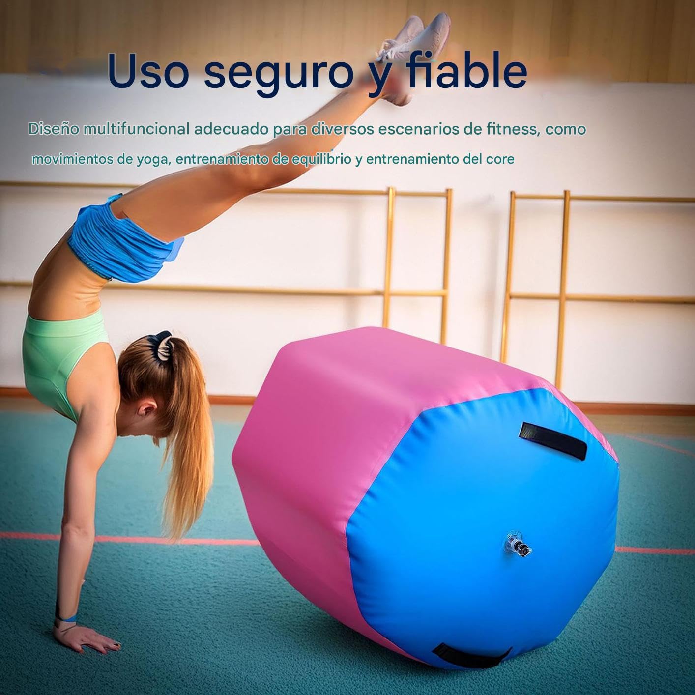 Rodillo de Aire para Gimnasia Barril Superficie Suave Antideslizante