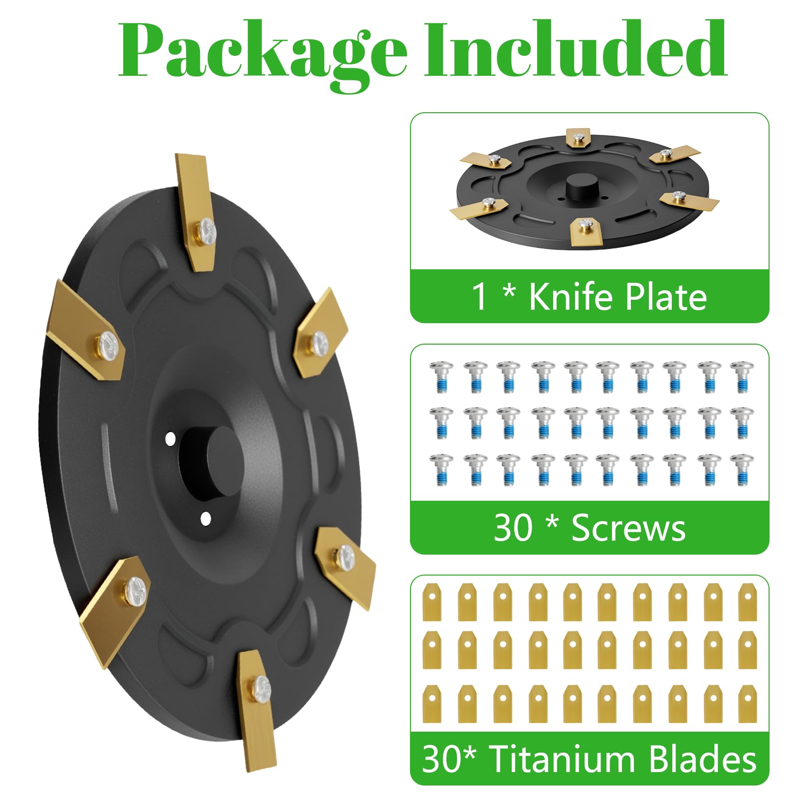 Disco Lama + 30 Lame + 30 Viti, Disco di Lama per Robot Rasaerba Compatibile con Segway Navimow i105E, i108E, i110E, i205 AWD, i208 AWD, Disco di Lama Rotante In Plastica Rinforzata Con Fibra Di Vetro