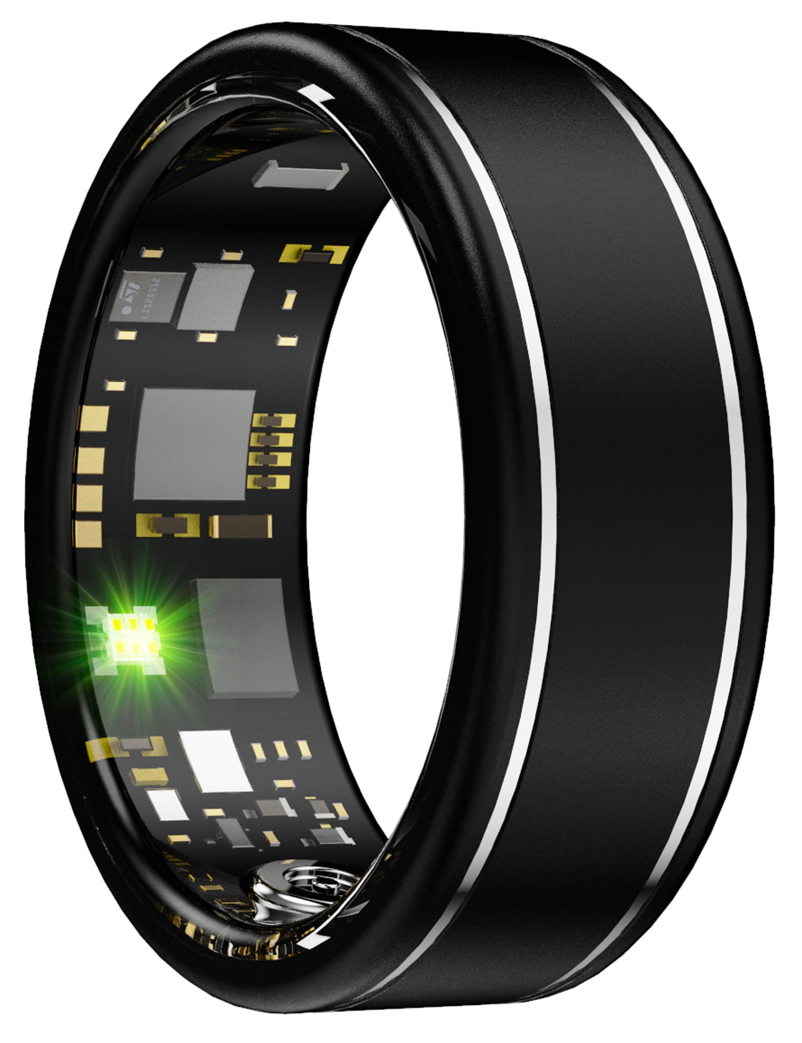 Smart Ring for Men Women Health Ring with Heart Rate Monitor Sleep Tracker Fitness Tracker Ring Calorie Step Counter Remote Camera Multi-Sport Modes IP68 Waterproof Compatible with iOS Android Phones