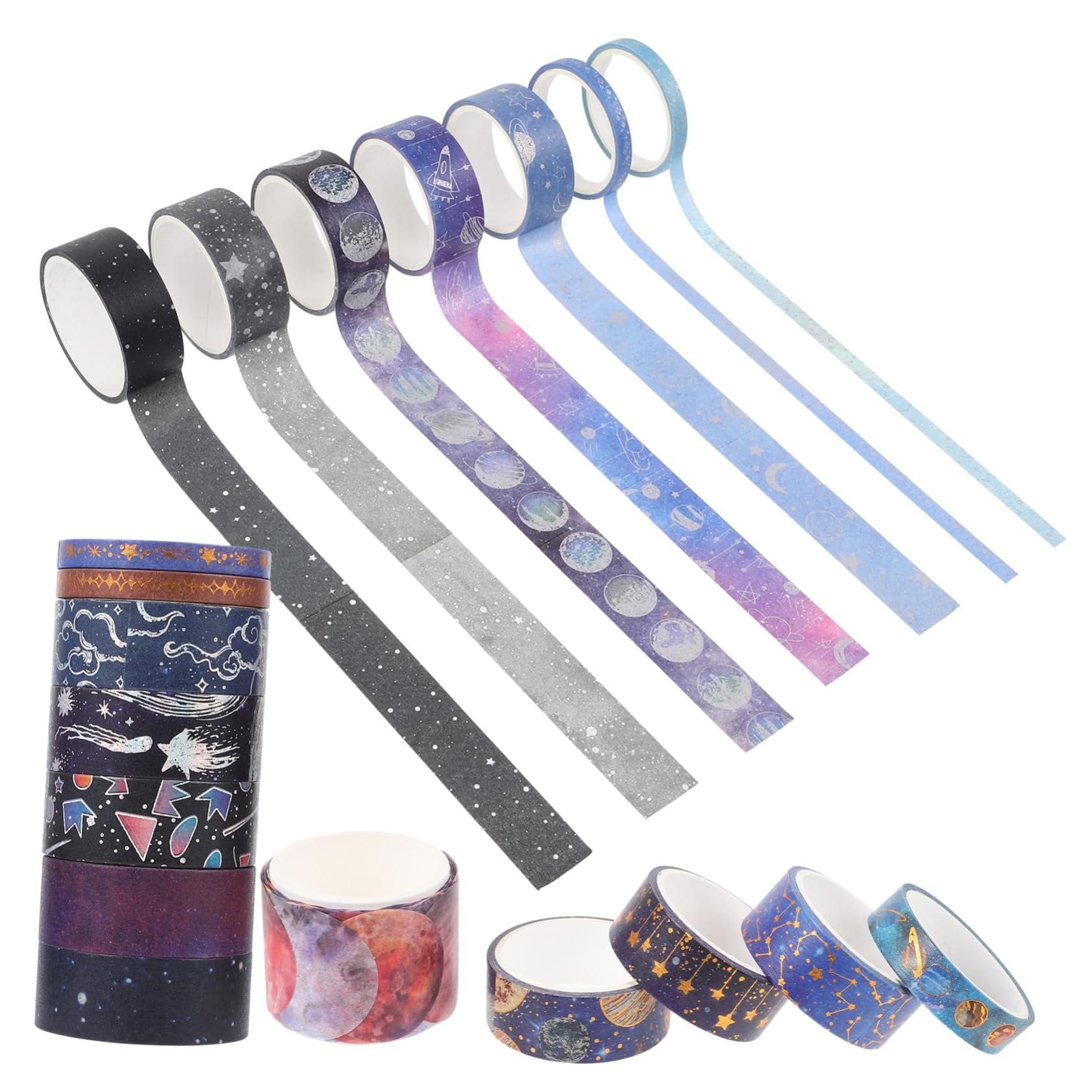 Housoutil 4 Sätze Washi Tape Glitzernde Dekoration Für Scrapbooking Bastelprojekte Geschenkverpackungen Und Diy Ideen Design 19 Rollen * 4