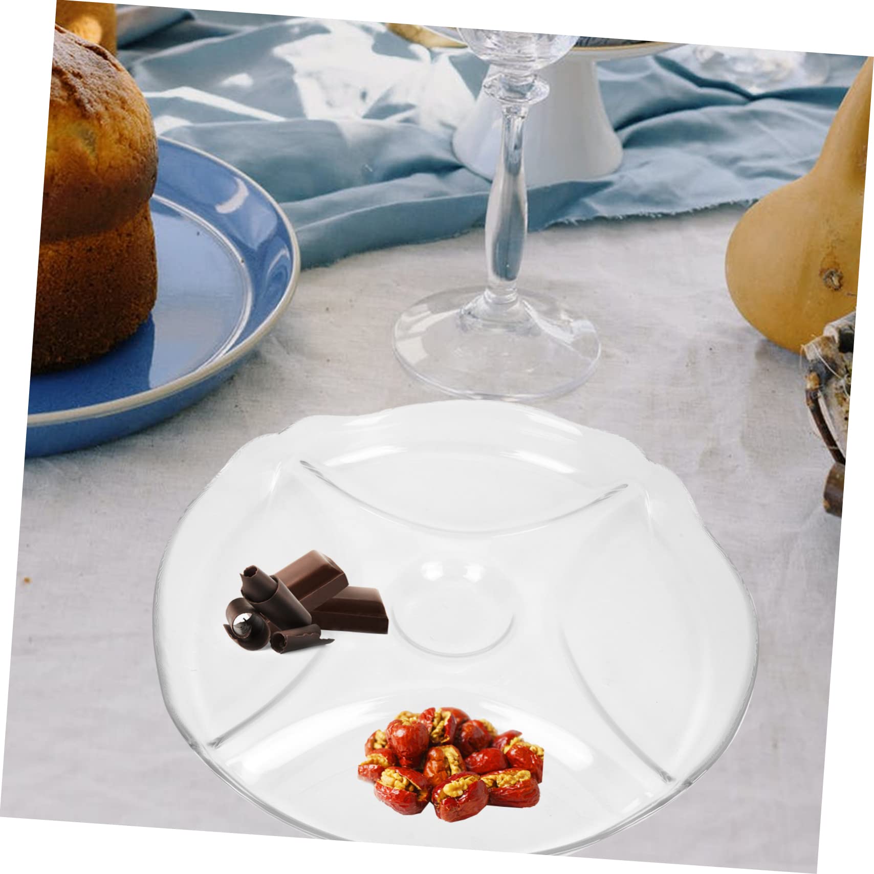 Ciieeo Assiette à Compartiments en Verre, Style Nordique, Séparée pour Collations et Bonbons, Empilable, Anti-transfert D’odeurs, Maison