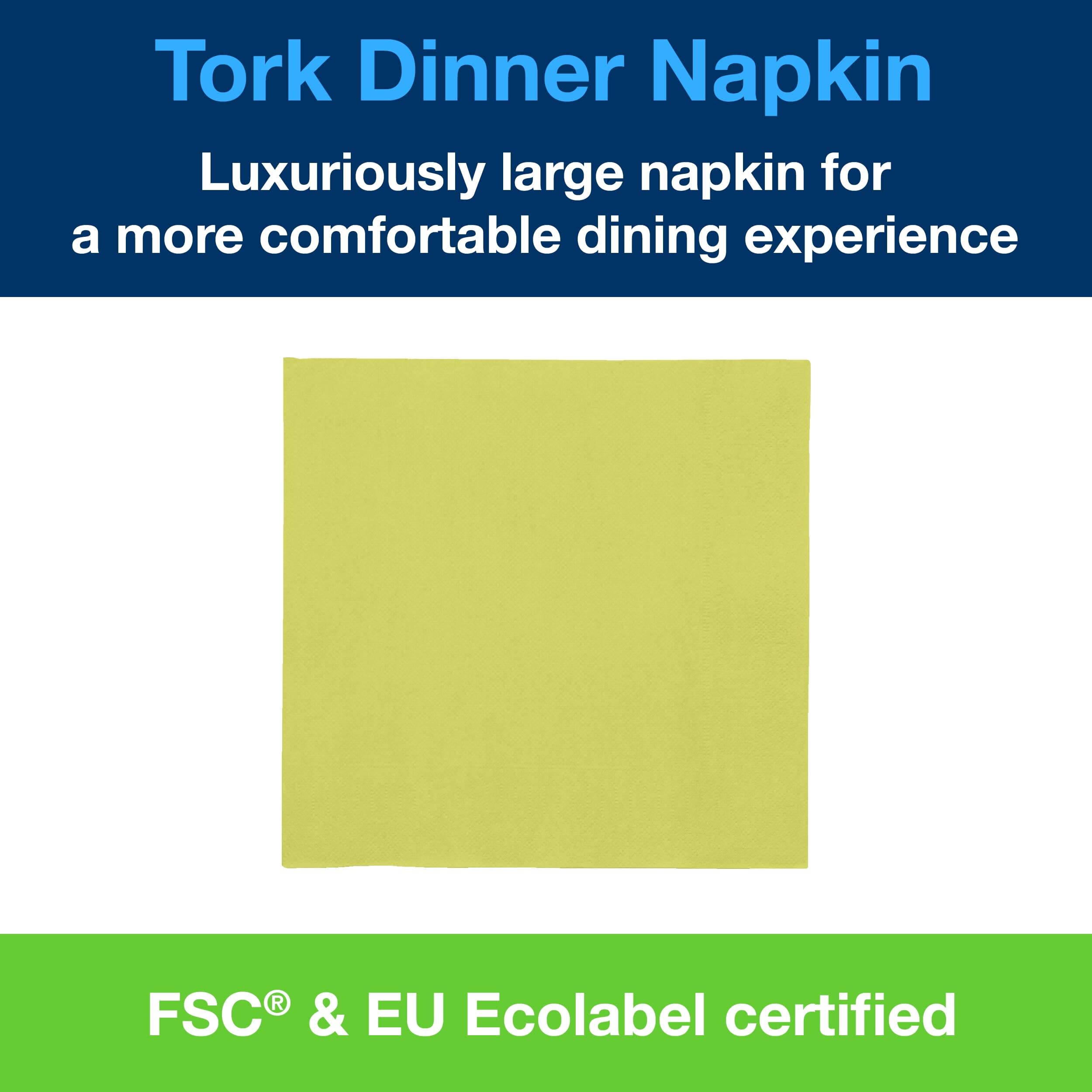 Tork 477900 Dinner Servilletas para cena/dos capas/pliegue 1/4 / color verde lima / 12 paquetes x 150 unidades (1800 servilletas) / 39 cm x 39 cm/Advanced
