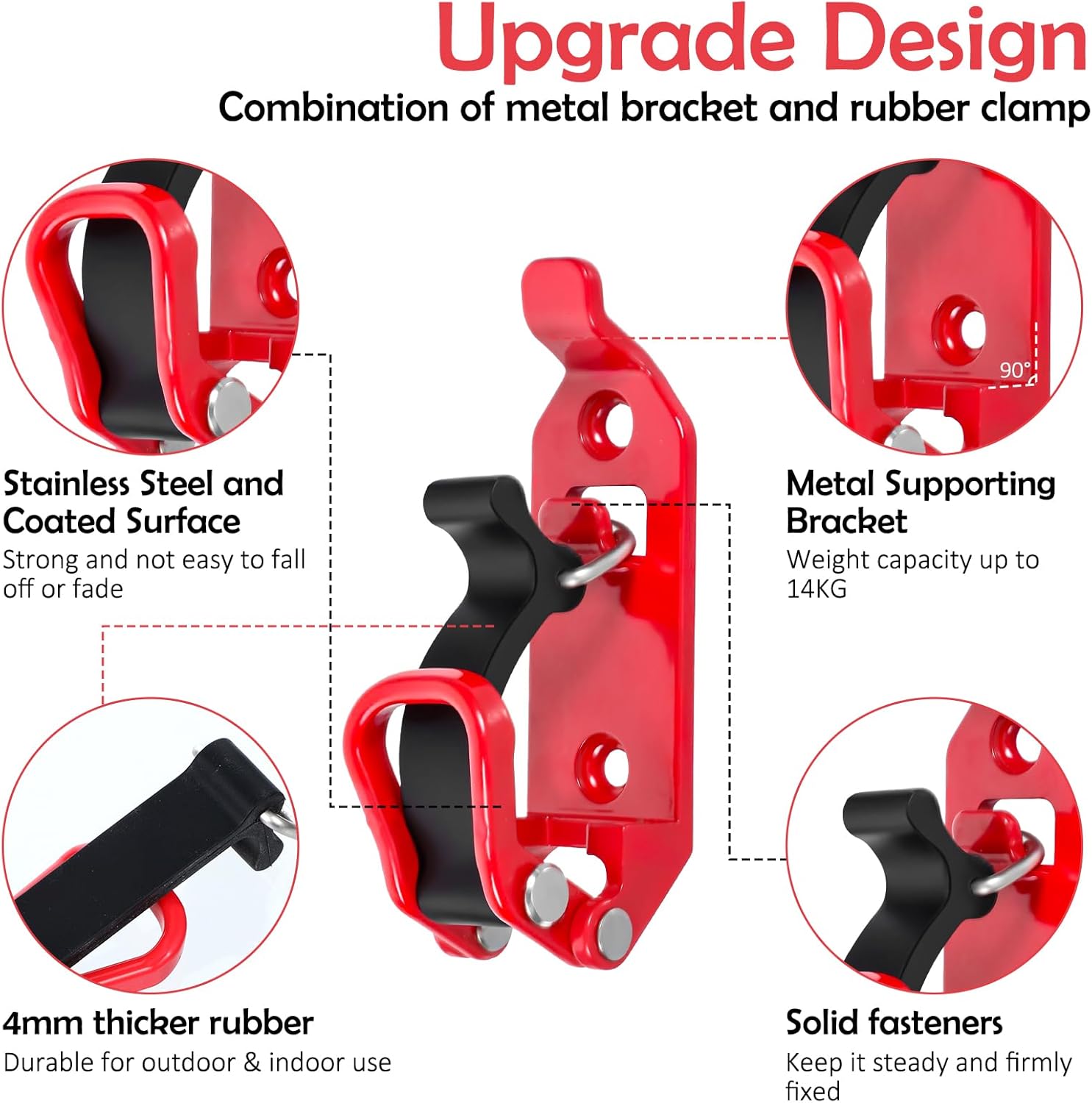4 Pcs Shovel Mount for Roof Rack, Metal Rubber Clamps, Wall Mounting Brackets, Quick Release Axe Holder Mount Kit, Car Accessories for Roof Rack Truck Boats Equipment and Tools