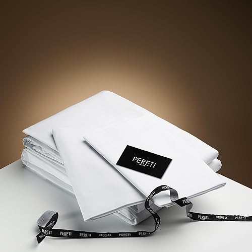 Miniatura 4 de Pereti Italia - Juego de 2 fundas de almohada de algodón de lujo, 100% algodón percal, fundas de almohada de algodón, fundas de almohada de hotel,