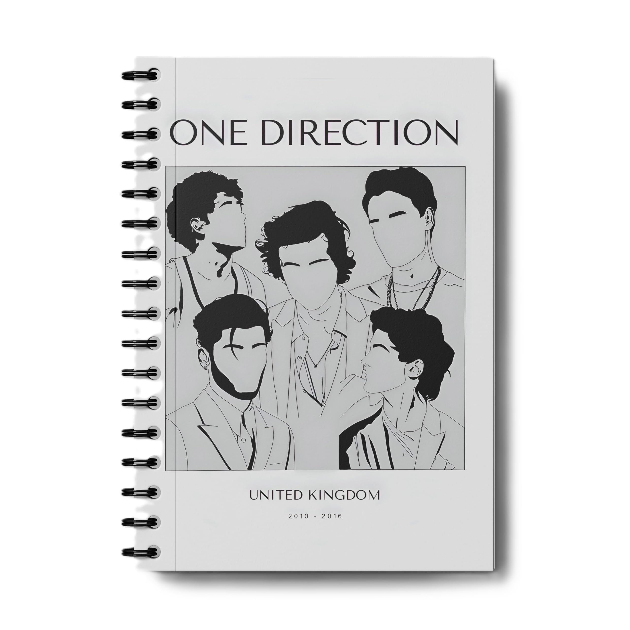 zenithink One Direction Wiro Journal Notebook | 80 gsm Paper With 350GSM Hard Cover | Unruled | Pages - 160 | A5 Size | Wiro Binding | Versatile for School, Home & Office