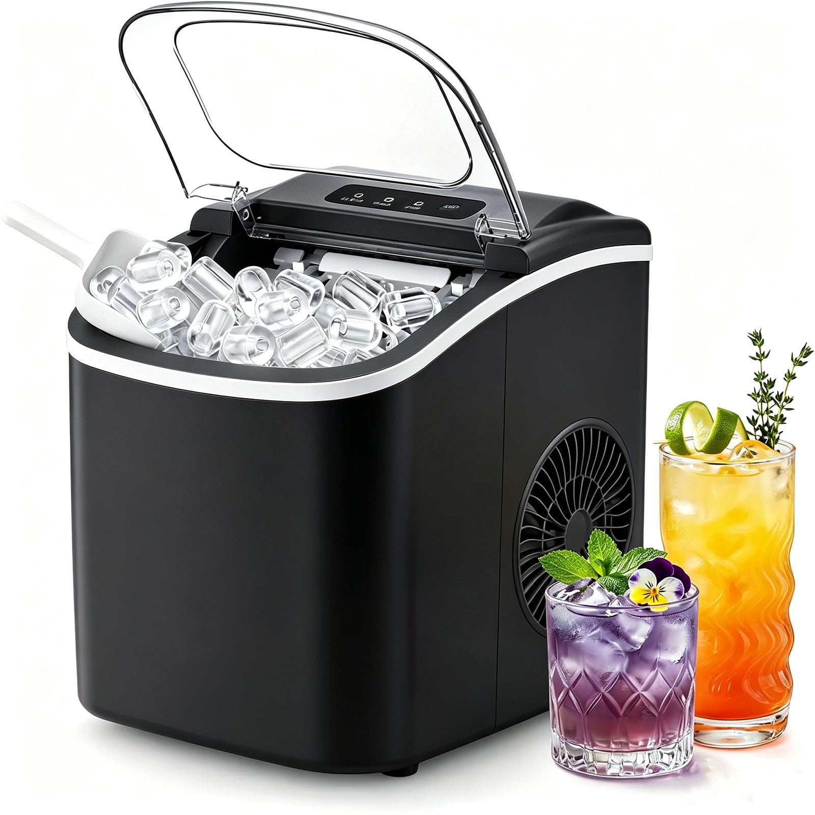 Ezbhiz 02 Ice Machines Countertop Ice Cube Maker Machine