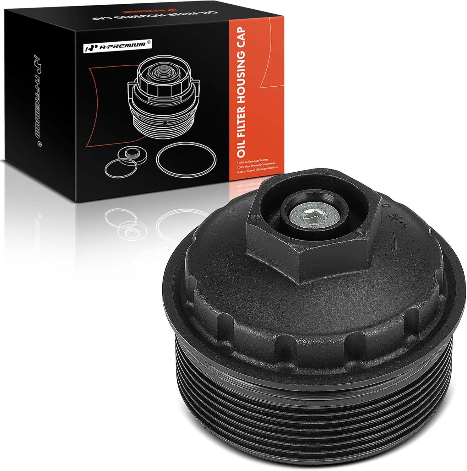 A-Premium Oil Filter Housing Cap Assembly Compatible with Volkswagen Jetta 2002-2004, Passat 2006-2010, Passat CC 2009-2010, Golf 2002-2005, CC, Eos, EuroVan, R32 & Audi A3 Quattro, TT Quattro