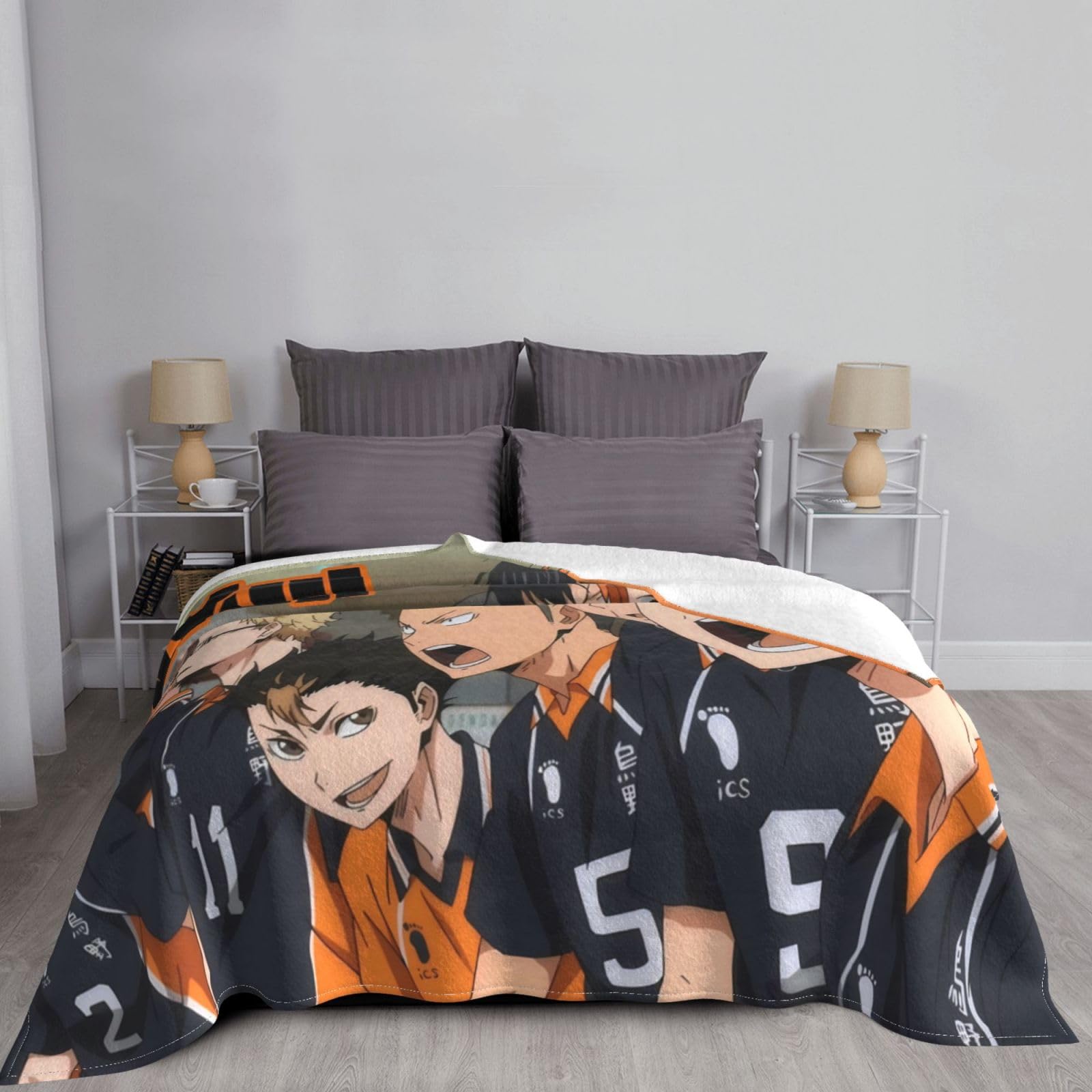 Amazon｜ハイキュー!! 毛布 ひざ掛け フランネル ブランケット 静電気