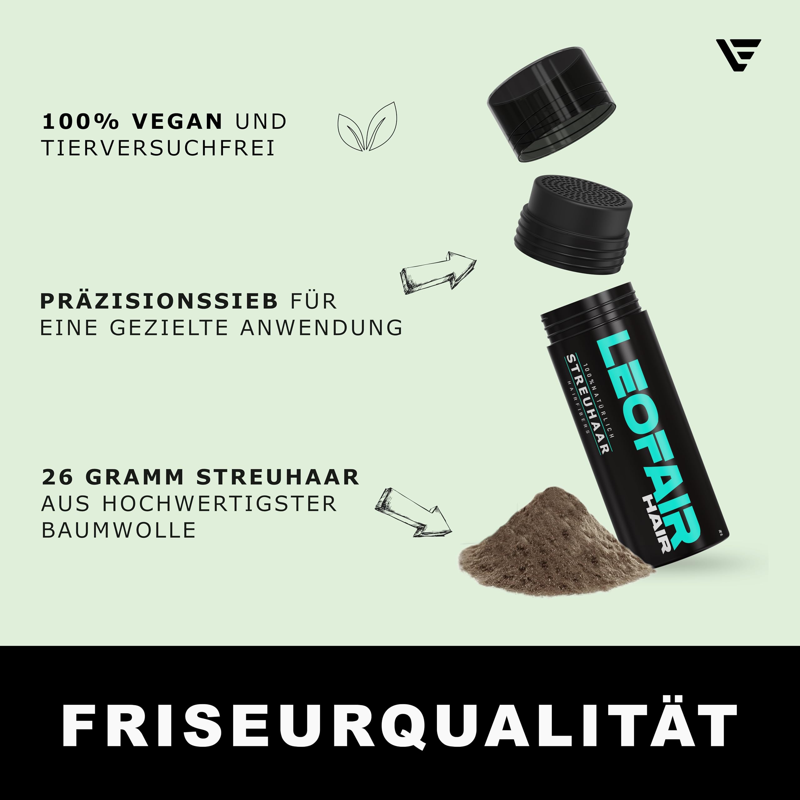 Haarverdichtung - 100% natürlich - Streuhaar für volles und dichtes Haar in Sekunden! Schütthaar in Premium Friseurqualität - 28g - Perfekter Look für Männer & Frauen (Dunkelbraun)