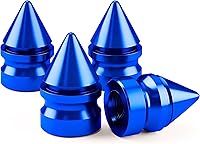 Vista 44 de 4 piezas de tapas de válvula de rueda con estilo de pico coloridas, válvula de rueda de aleación de aluminio, cubiertas universales de válvula