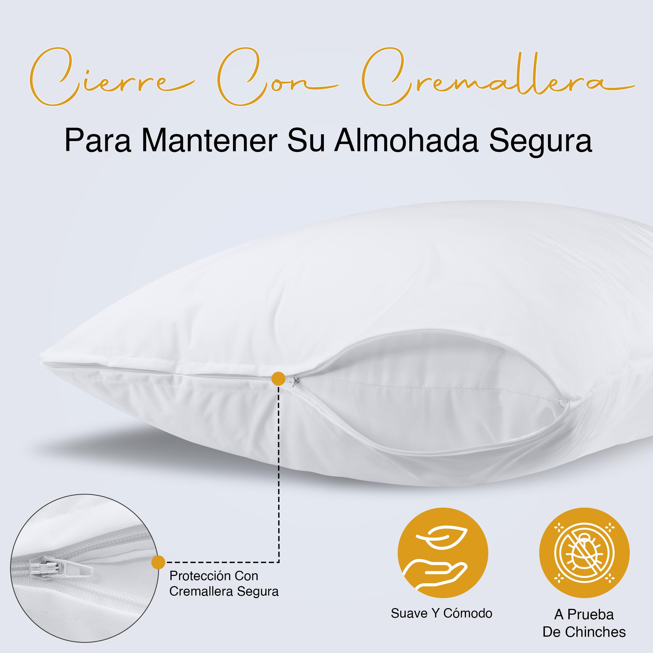 Visita la tienda de Utopia Bedding Utopia Bedding Protector de Almohada Impermeable 50x70 cm (Juego de 2) con Cremallera, Funda Almohada Certificado Oeko-Tex in use