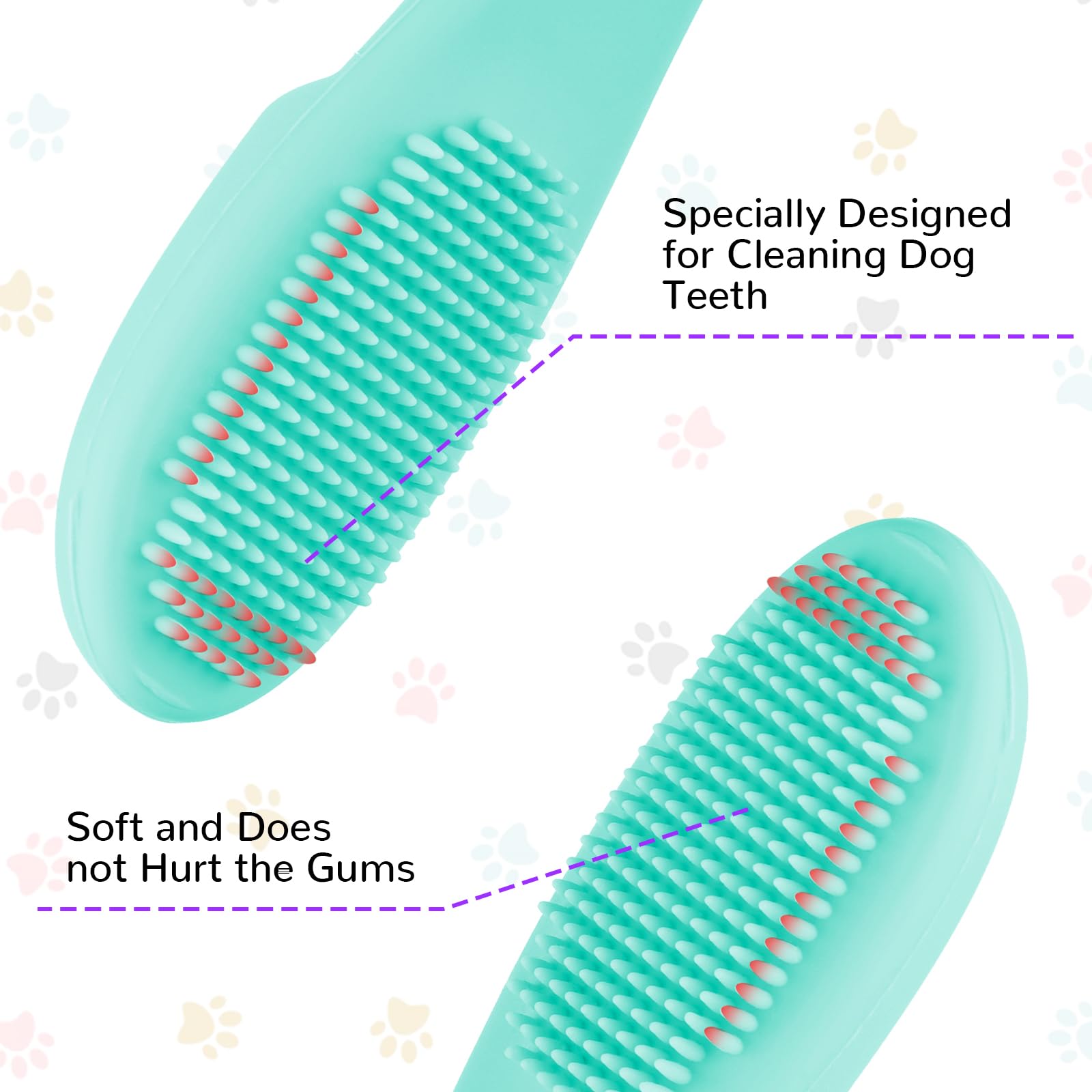 Dog Toothbrush Soft Silicone Finger Toothbrush Dog Tooth Brushing Kit Cat Tooth Brush Teeth Cleaning Dental Care for Small and Large Pet 4 Pack - image 5