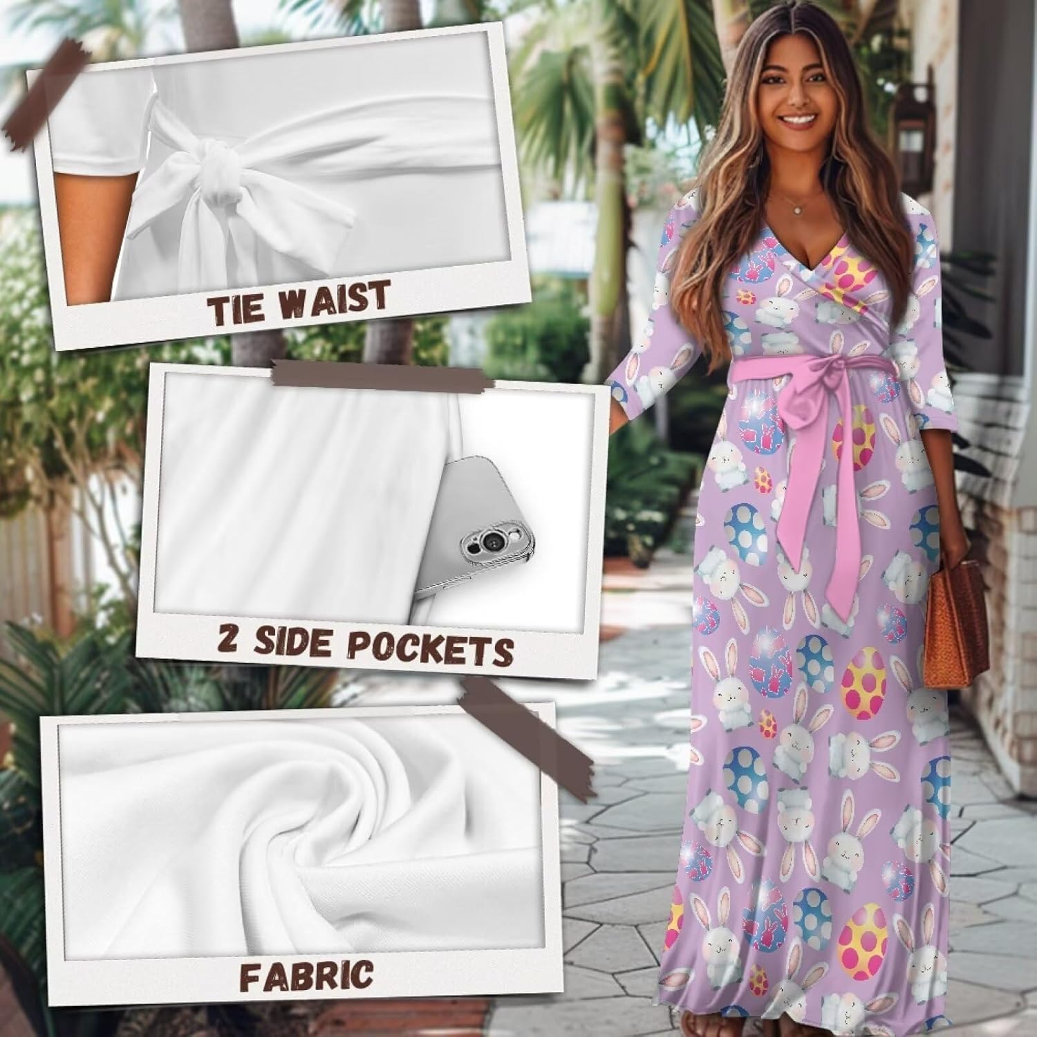 American 250Th Anniversary Maxi Dress Women's 1776-2026 Patriotic Print Wrap Long Dress for Independence Day