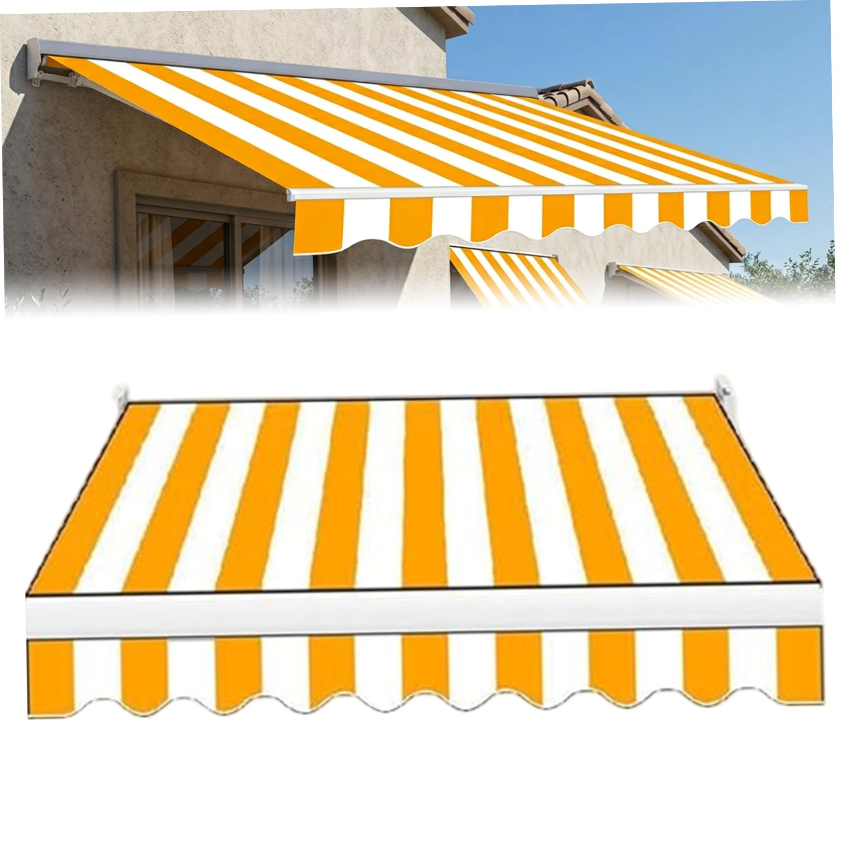 Auvent rétractable de terrasse extérieur imperméable 98x78 et store pare-soleil anti-UV