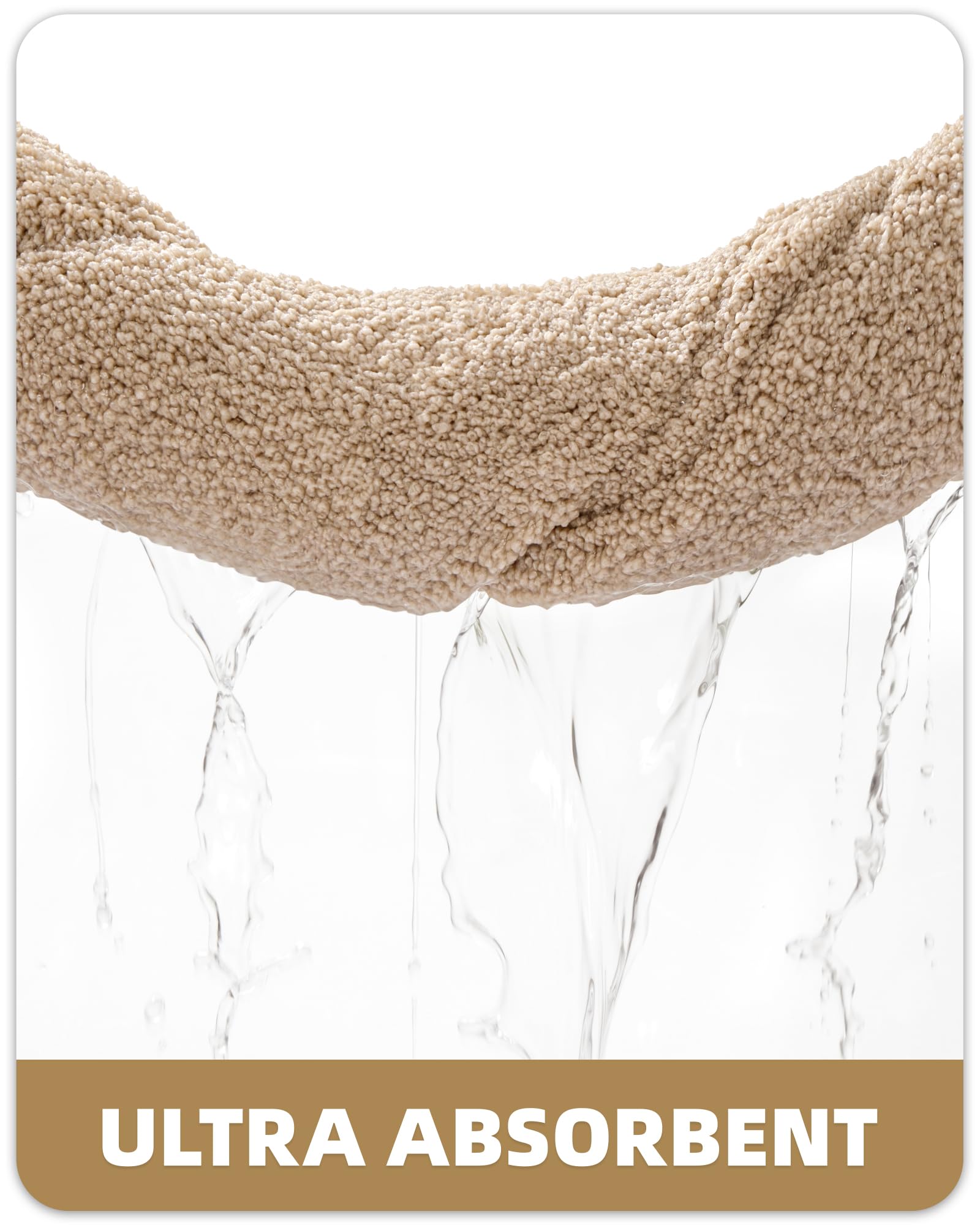 Tapis de Bain Antidérapant 40 x 60 cm Microfibre Absorbant Lavable en Machine Beige