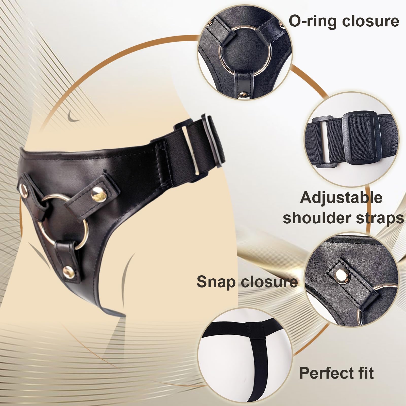 Strap On Dildo Imbracatura Strap-On per Coppie Uomo Donna Pene Realistico in Silicone Indossabile Plug Anale Giochi per Adulti Sesso Coppia SM Lesbiche Stimolazione del Punto G Bondage Sex Toy, M