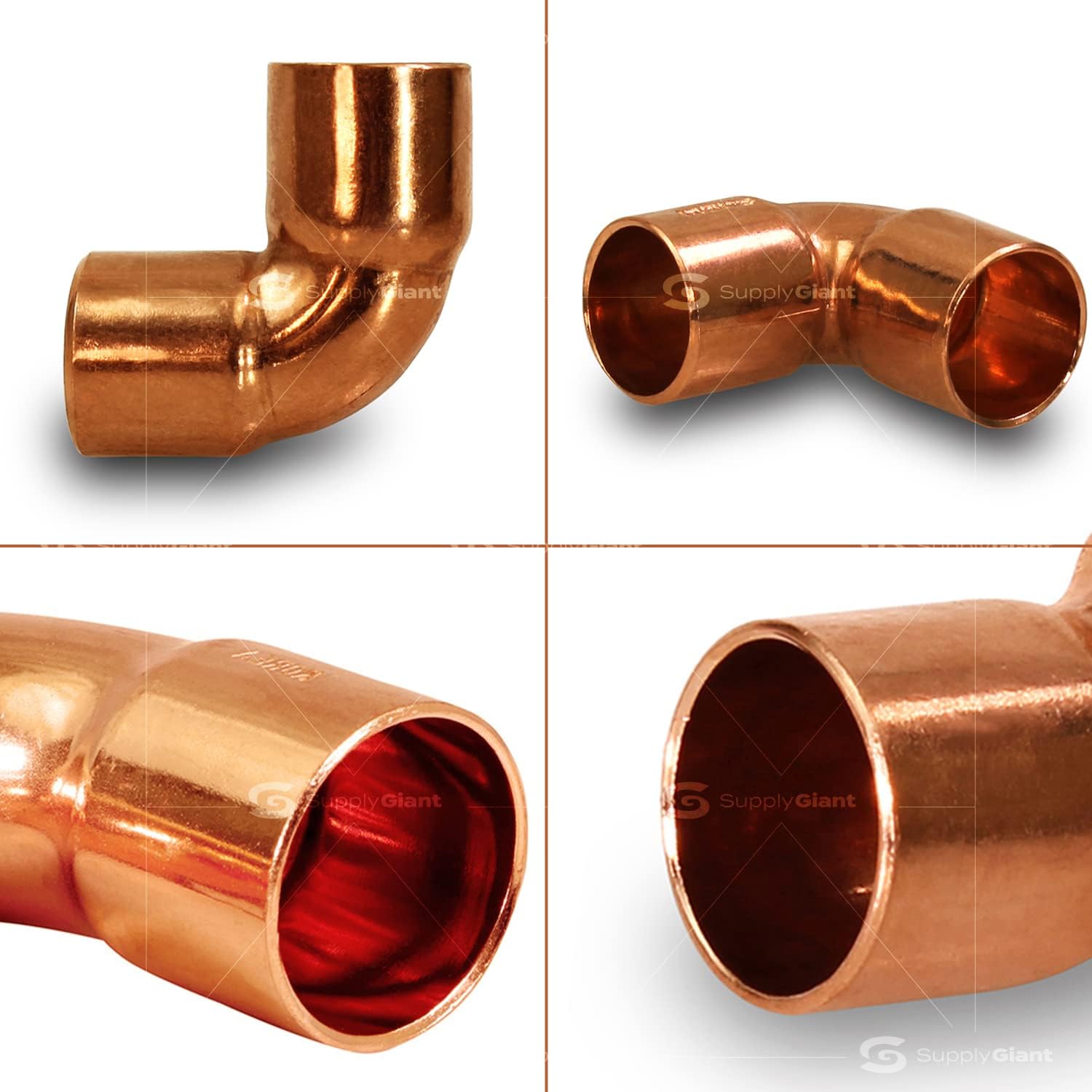 Supply Giant DDMO0125-5 90 degrees Short Turn Sweat Elbow Copper Fittings, 1-1/4