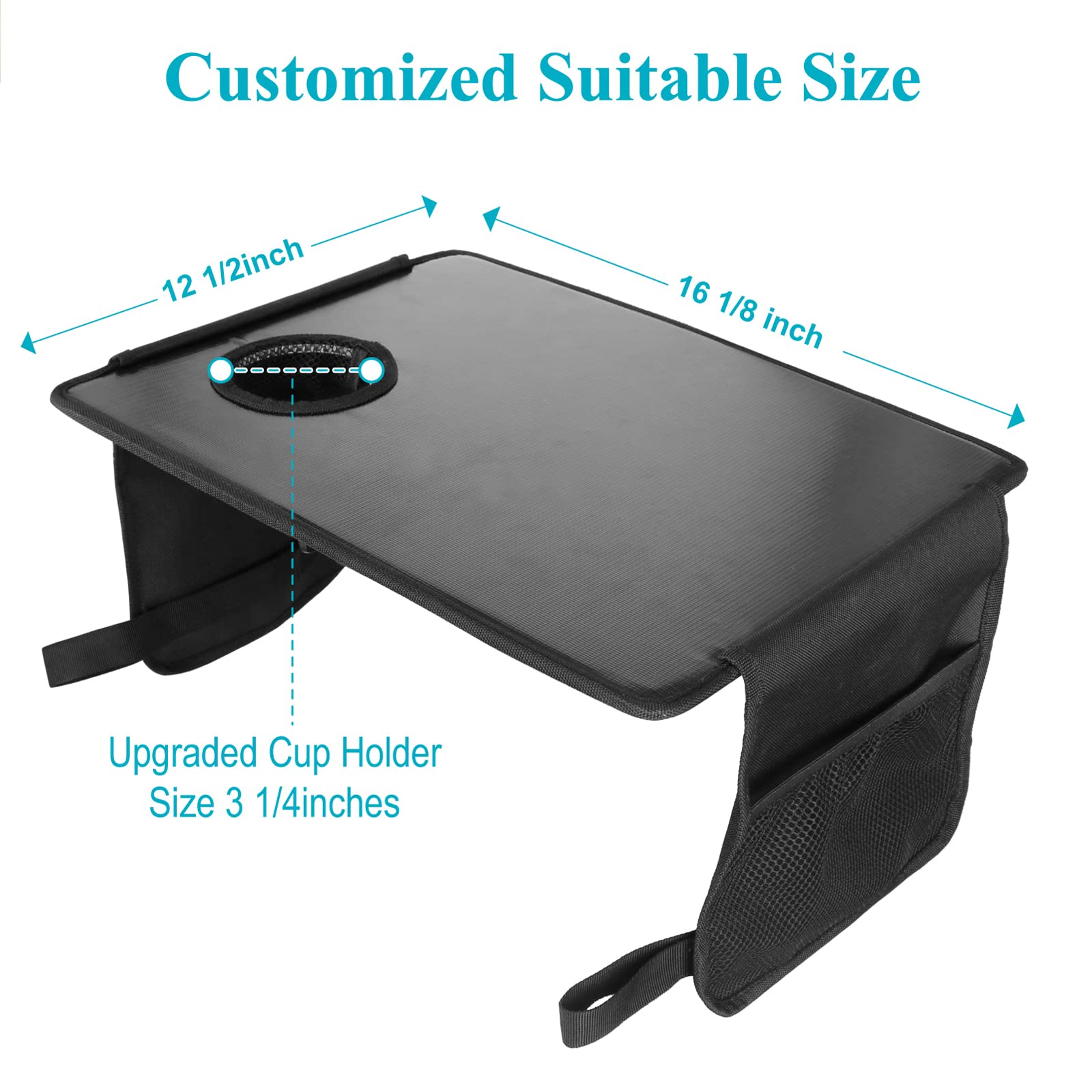 Dotday Bandeja para andador con bolsillos de malla, mesa universal con portavasos para andador plegable estándar, accesorios para andador de movilidad, bandeja para andador, equipo médico para