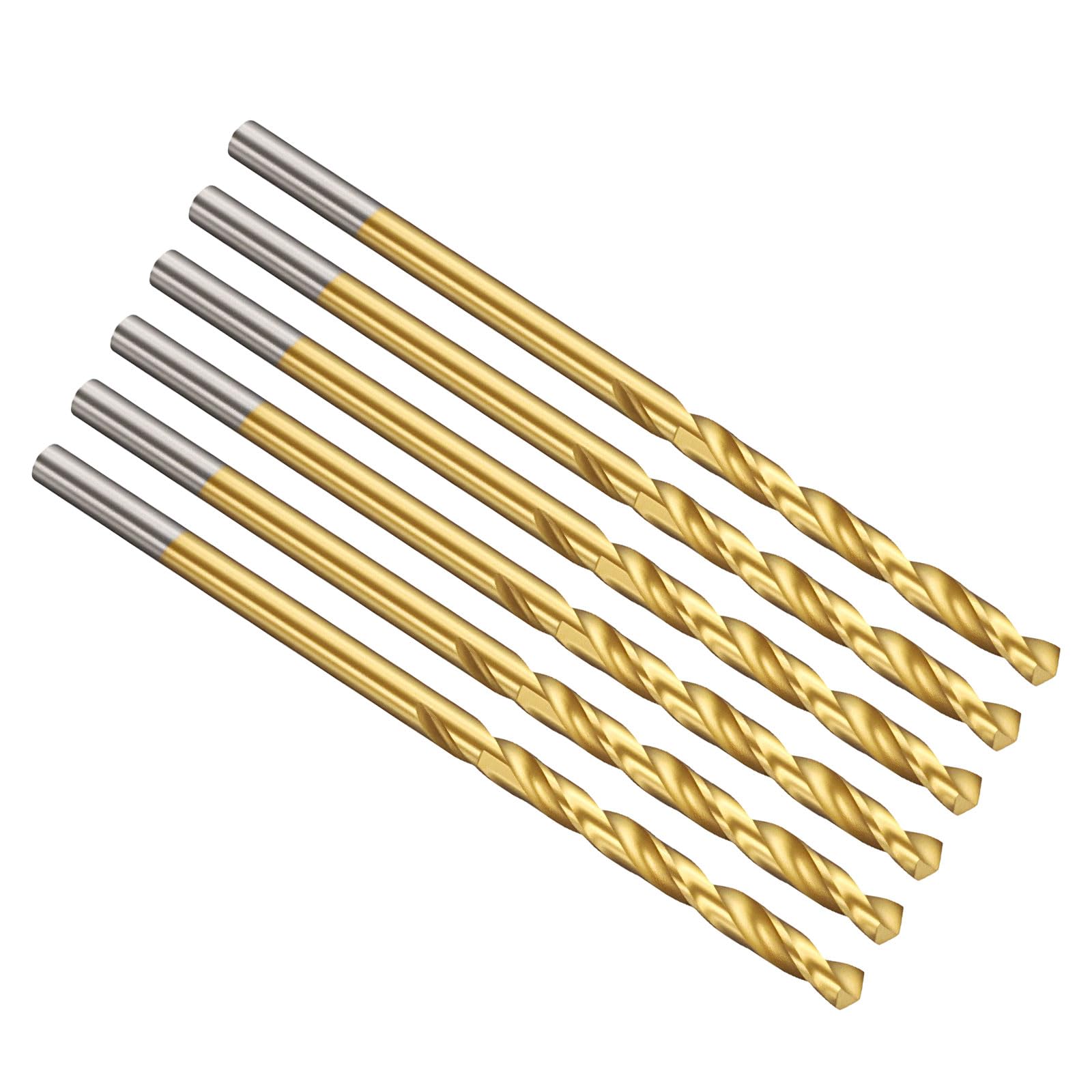 PATIKIL 2.5mm Drill Bit, Jobber Straight Shank M2 High-Speed Steel 135° Titanium Nitride TiN Coated for Stainless Steel Hard Metal - 6 Pack — image 1