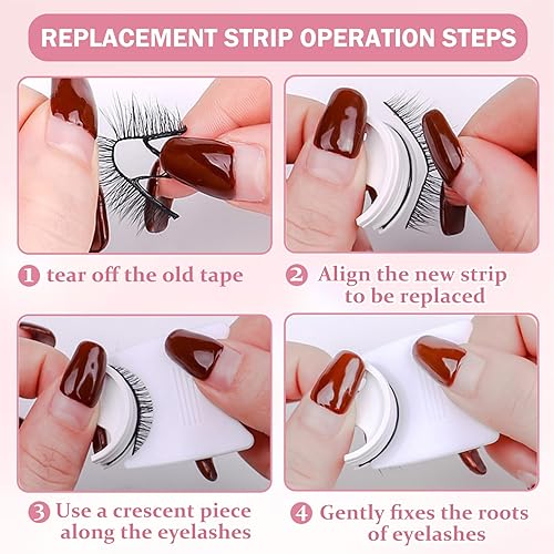 Miniatura 6 de Pestañas autoadhesivas, pestañas autoadhesivas reutilizables, sin pegamento, pestañas postizas de aspecto natural, pestañas autoadhesivas para