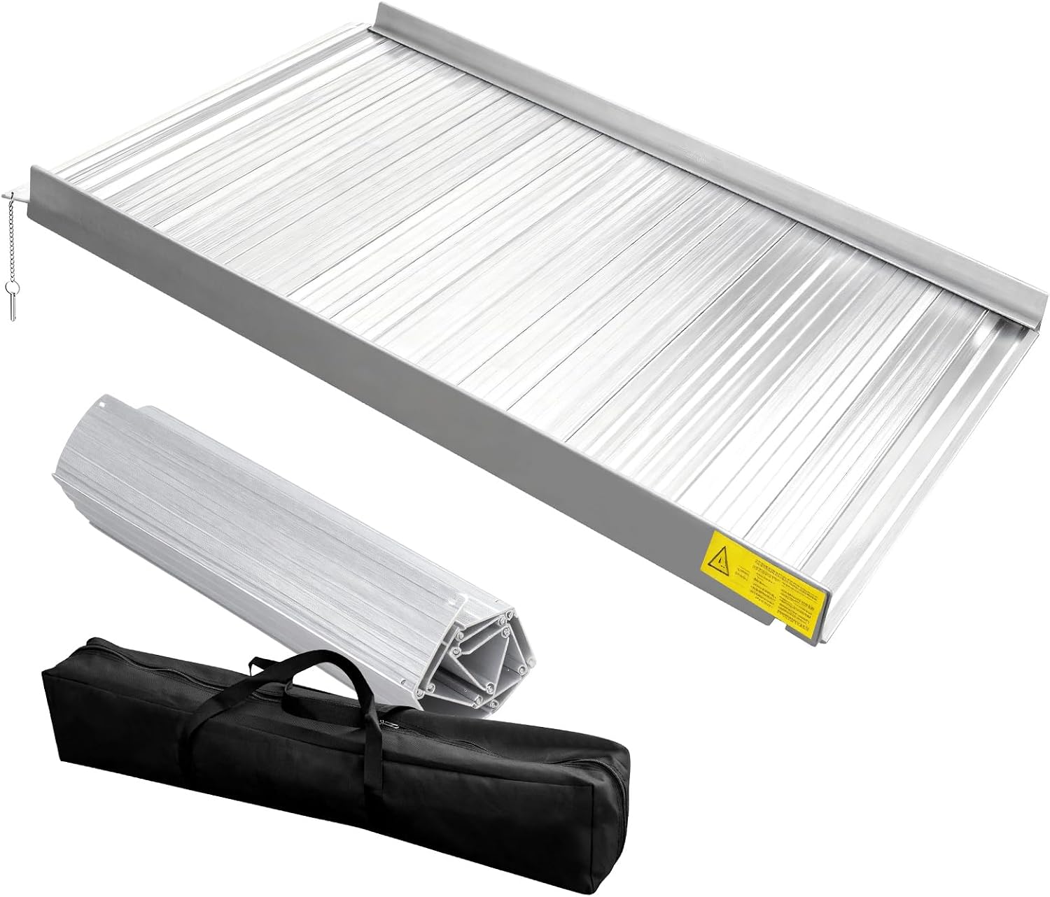 Aluminum Portable Wheelchair Ramp for Wheelchair Threshold Ramp, 30'' x 36'' Portable Self Supporting Entry Handicap Ramp，Doorways Rated 600 lbs