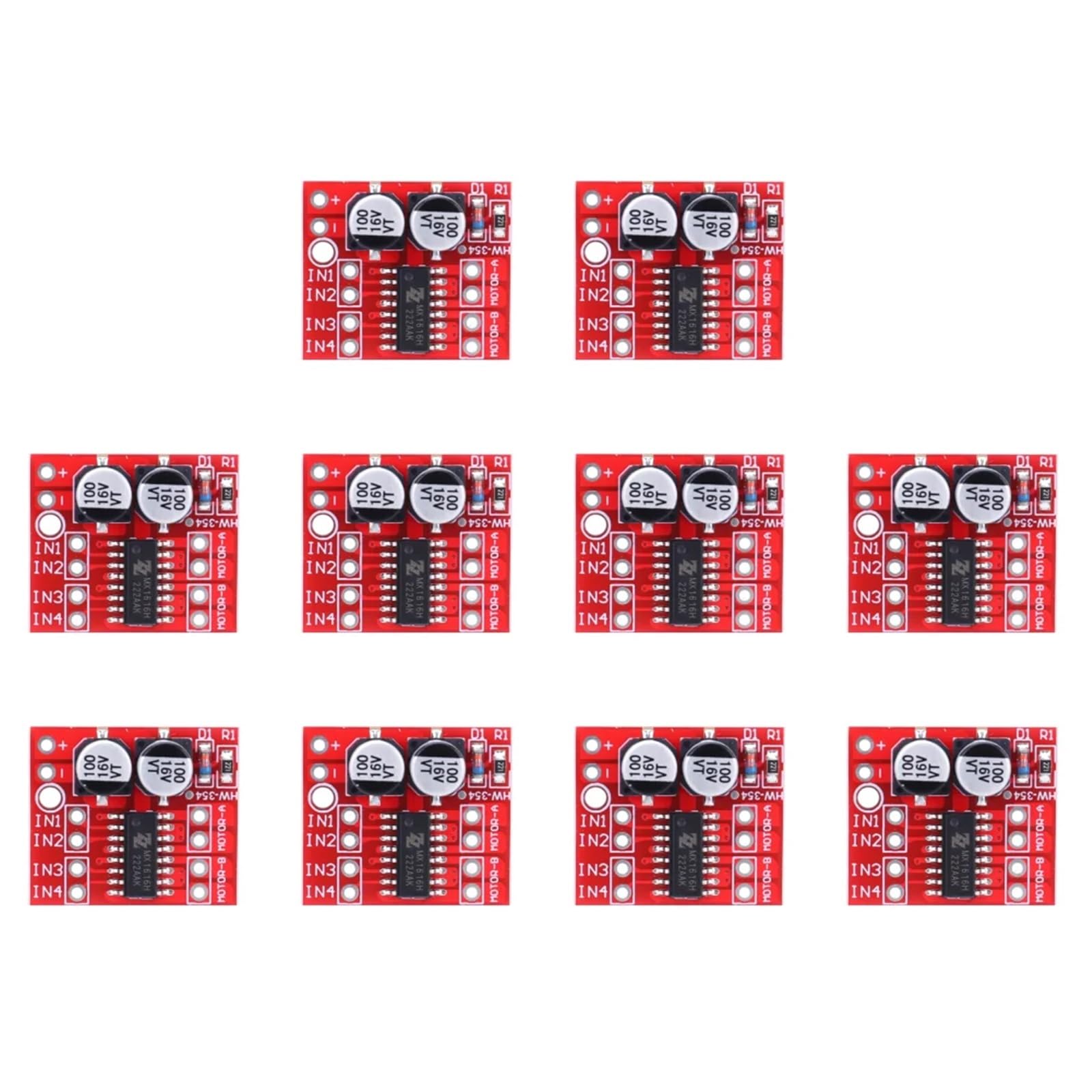 10/20/30 Uds L298N módulo controlador de Motor DC velocidad PWM Mini placa de accionamiento paso a paso doble puente H 2 canales(30 Pcs)