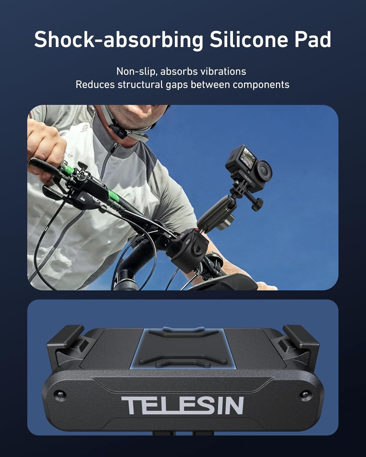 TELESIN Magnetic Quick Release Adapter Mount for DJI Osmo Action 6, Adapter Base for DJI Osmo Action 6 Accessories, HyperMagnetic Force&Metal Latches, Shock-Absorbing Silicone Pad 3
