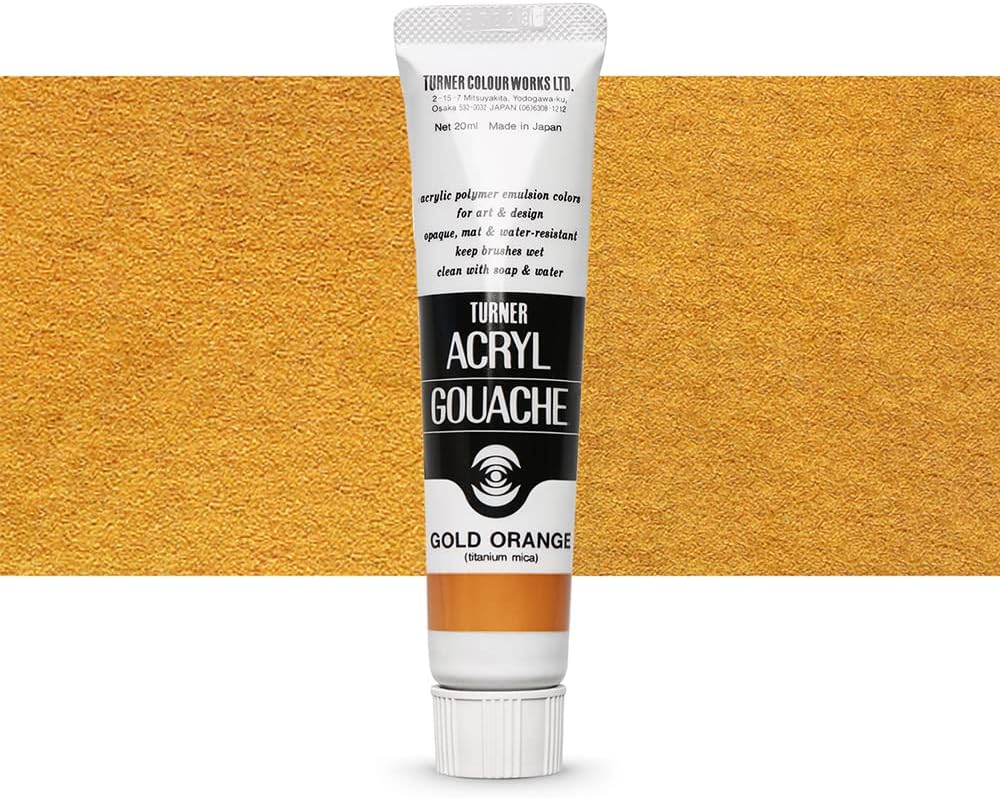 Turner Colour Works Turner Colour Works Acryl Gouache Artist Acrylic Paint - Single 20 ml Tube - Gold Orange
