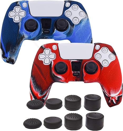 Skin para empuñaduras de controlador de PS5, cubierta con patrón de textura de piel para Playstation 5, funda de silicona antideslizante a prueba de