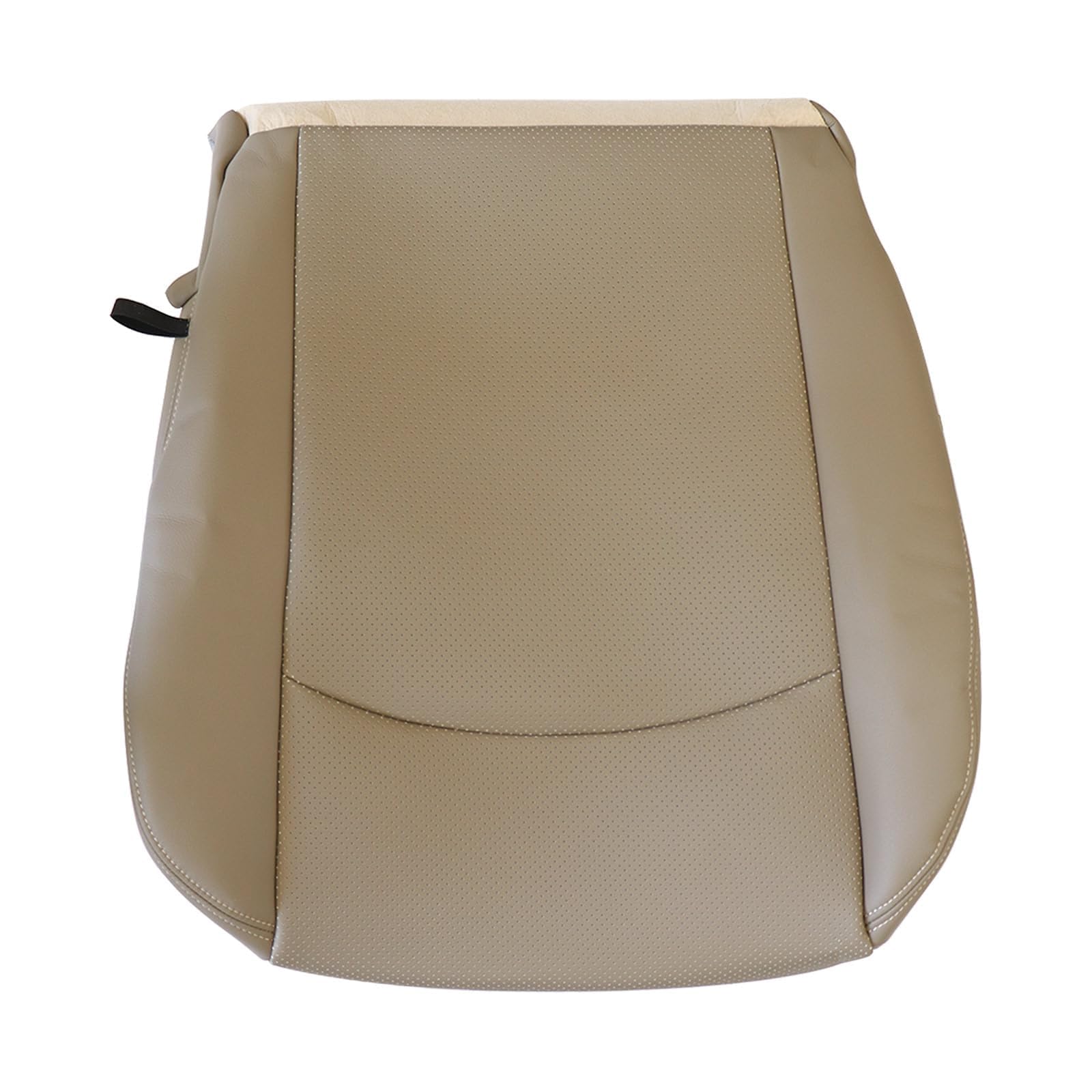 Priprilod Tan Lower Perforated Leather Driver Side Bottom Replacement Seat Cover Compatible with Dodge Ram 1500 2500 3500 2009 2010 2011 2012