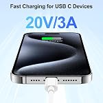 USB C à USB C Câble de chargeur 10ft, 60W Long cordon de charge rapide pour iPhone 17/17 Air/16/16 Pro Max/16 Plus/15/15 Pro Max, Chargeurs de type C pour Apple MacBook Pro/iPad mini/Air, Samsung