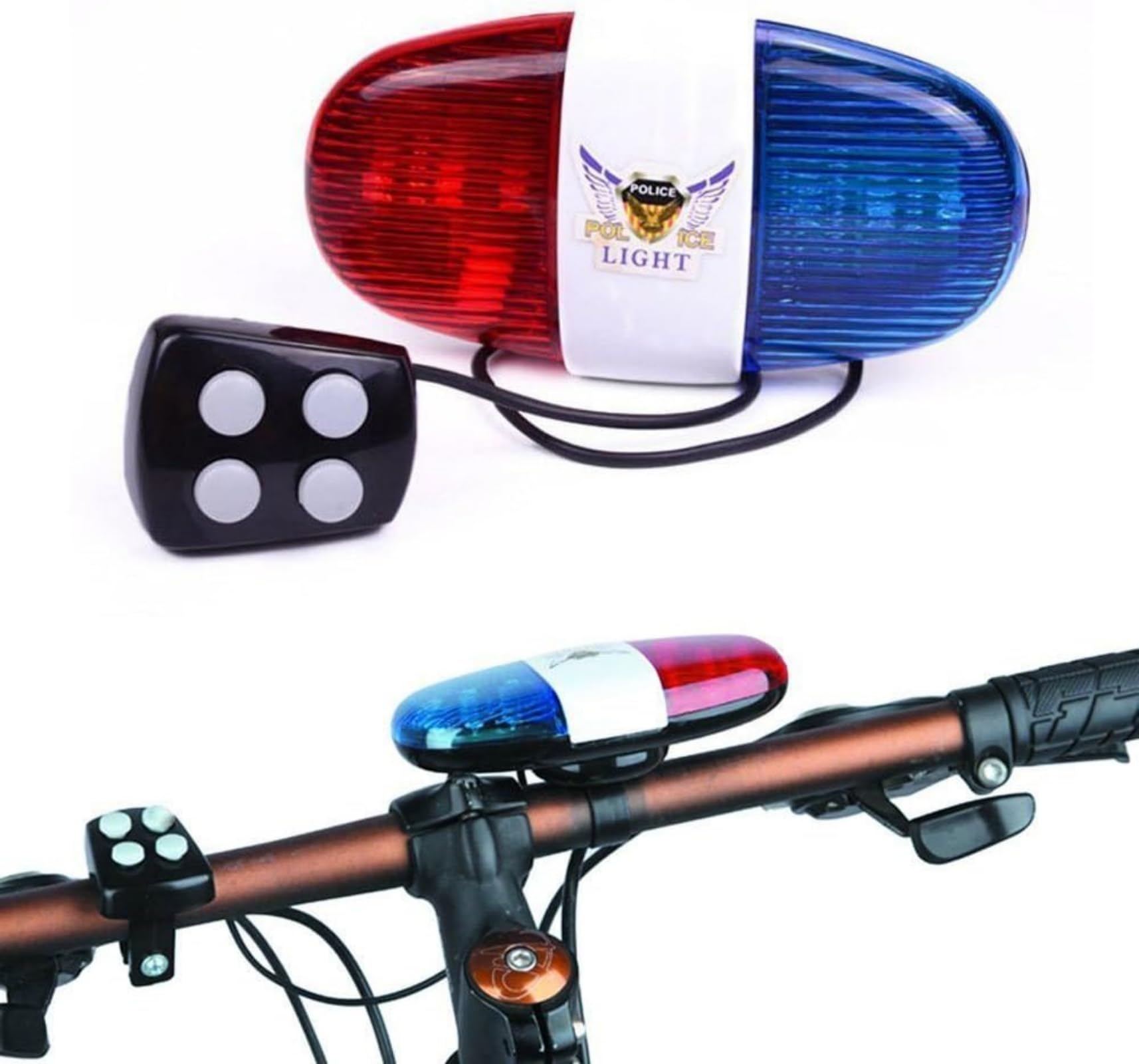 Sonnette De Vélo Électronique Avec LED - 4 Tons Et 6 Lumières, Pour Enfants Et Adultes, Facile à Fixer