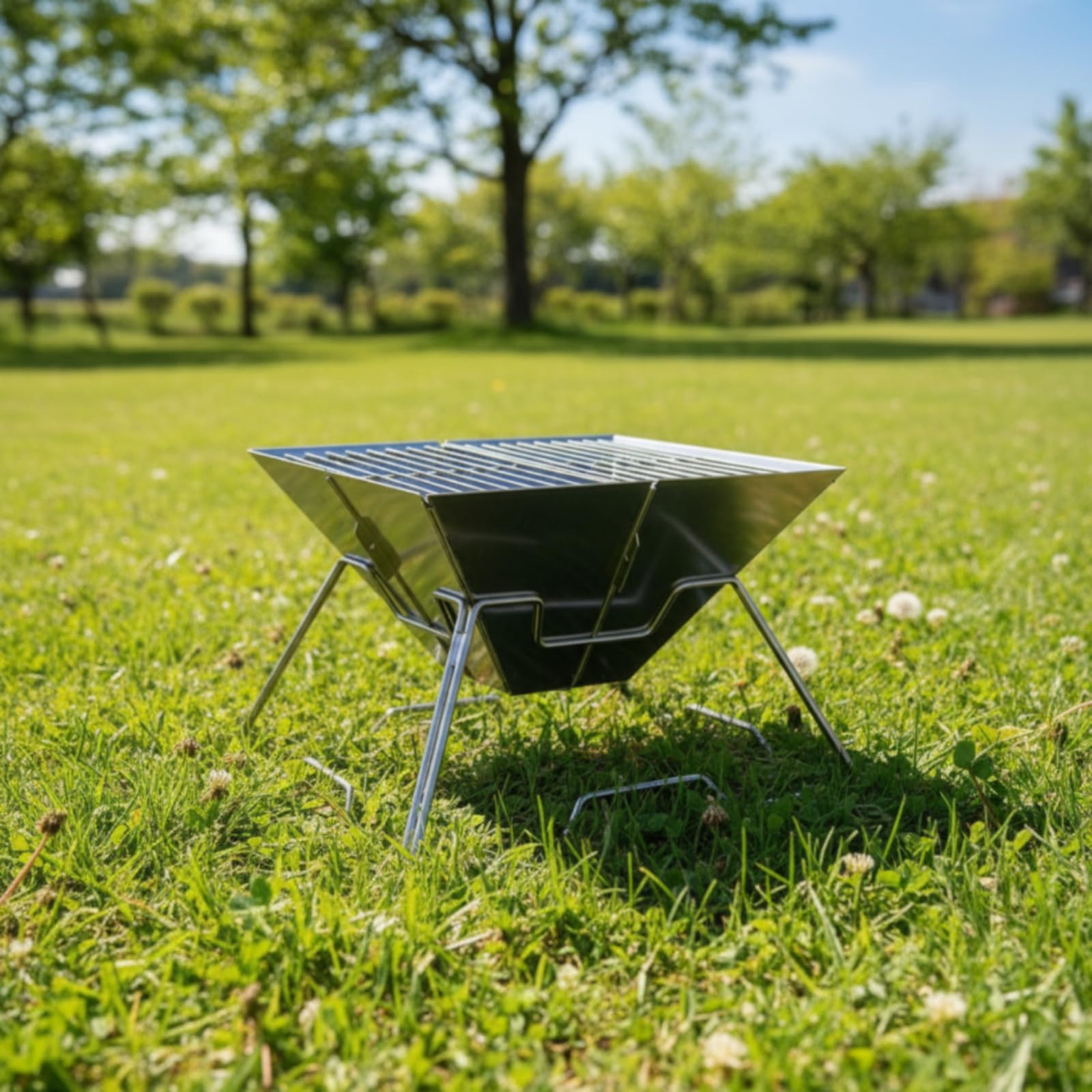 kowaku Barbecue Portatile con Borsa Compatto Griglia Pieghevole da Esterno Leggera per, Giardino, Quadrato Con Set Completo