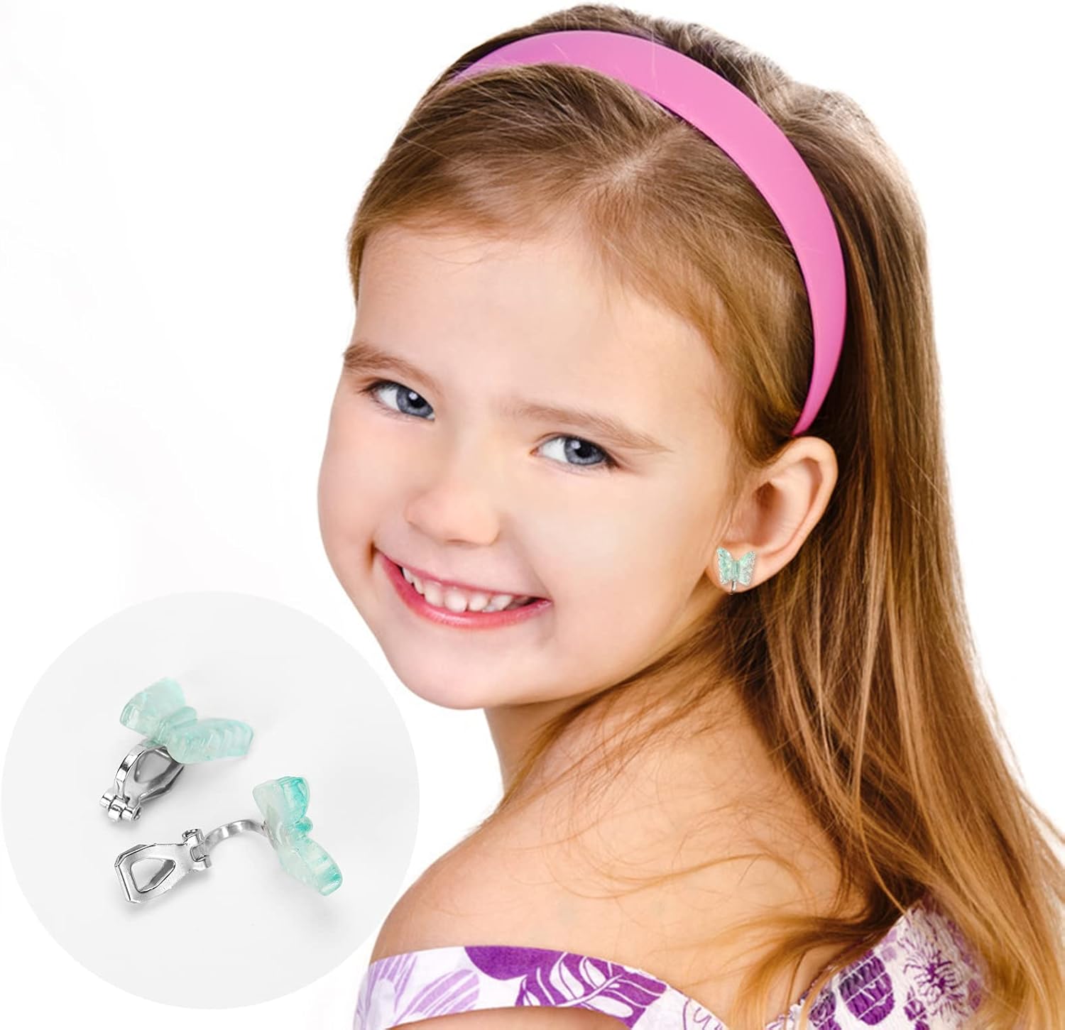 Unicorn Clip On Earrings for Girls, Girls Butterfly Jewelry Dress Up