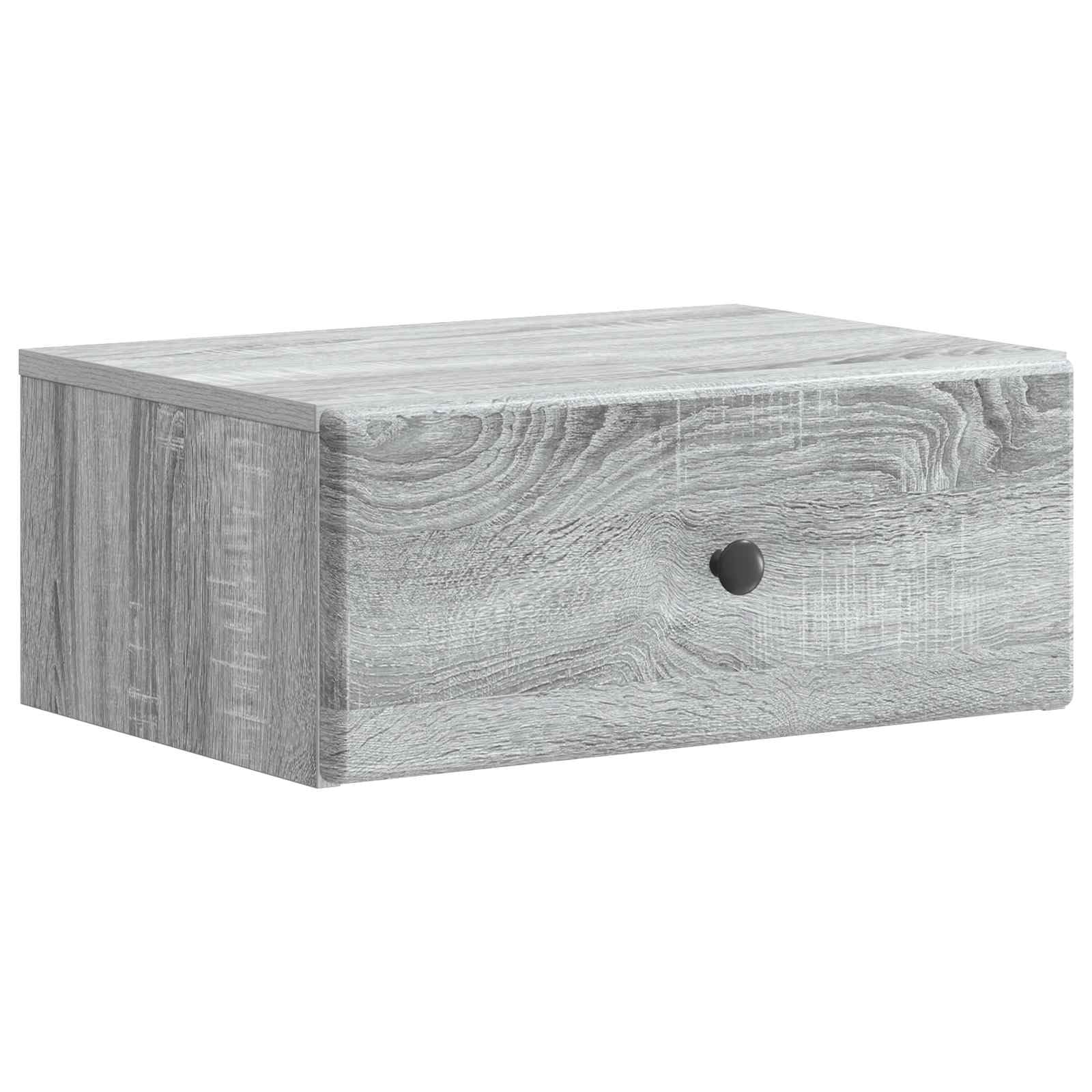 Comodino da parete grigio Sonoma 49 x 34,5 x 20 cm