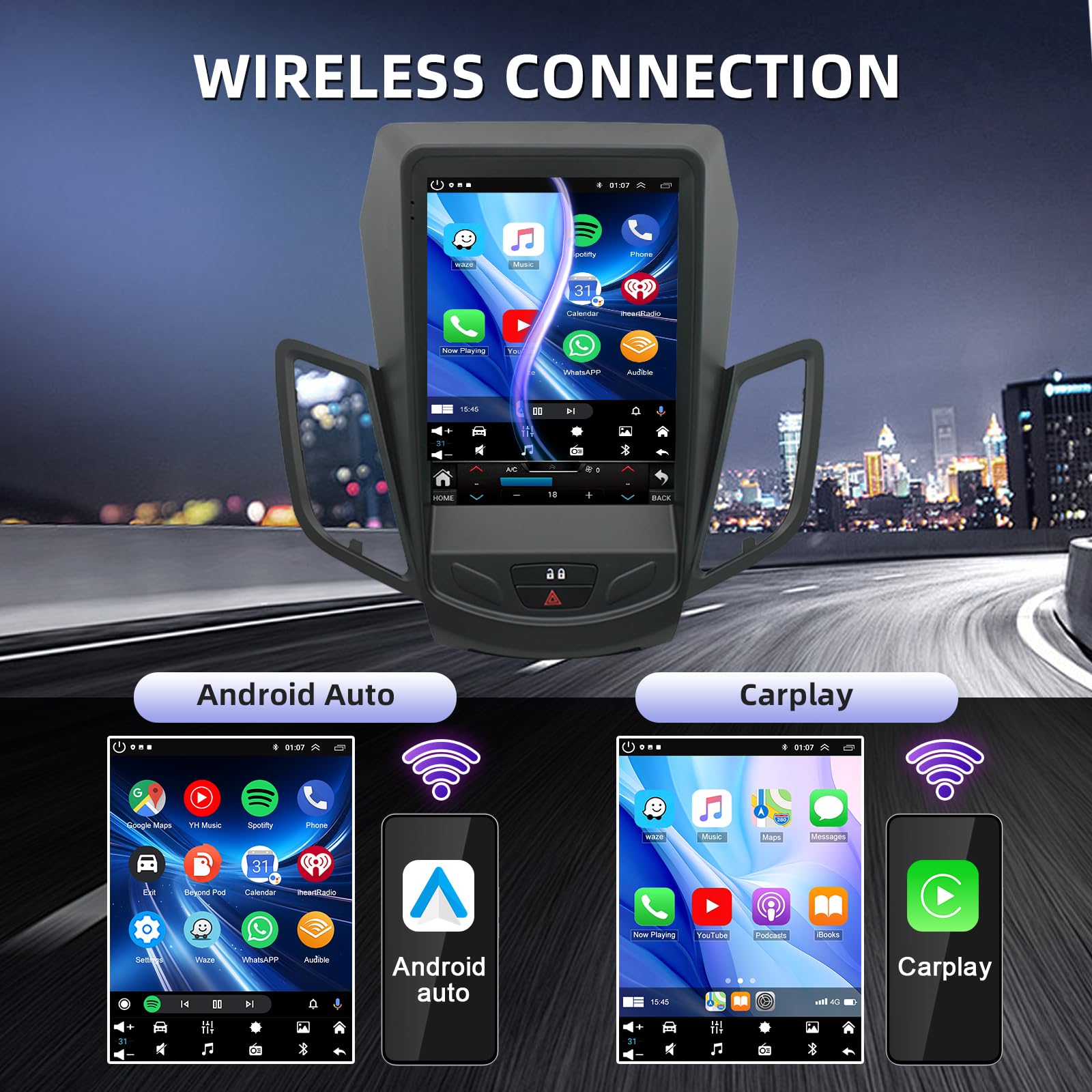 9.7 cali Android 14 Radio samochodowe 2 DIN do Fiesta 2009 2010 2011 2012 2013 2014 2015 2016 GPS Navi with Wireless Carplay Android Auto Car Radio DAB Bluetooth WiFi AHD Kamera cofania FM/RDS SWC