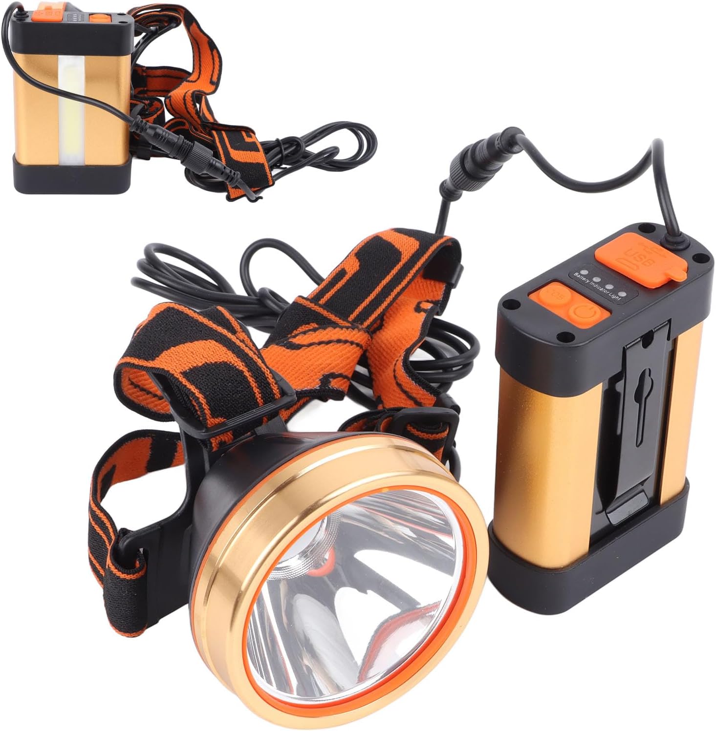 Eujgoov USB Rechargeable LED Bright Head Light, Angle LED Headlamp for Fishing Camping Outdoor Activities