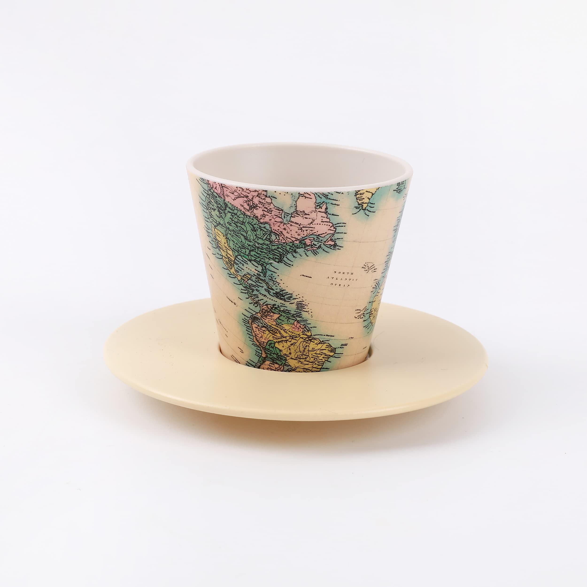 IDRINK - RPET Mug, Saucer and Spoon Set | Great and Cute Eco Friendly Gift | (Old MAP)