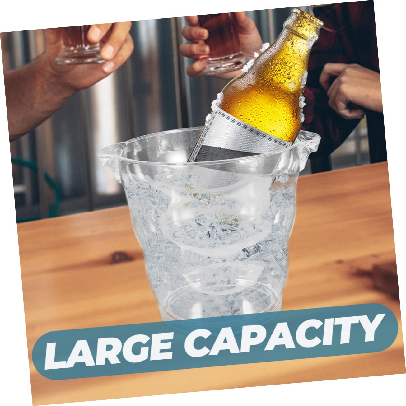 2piezas Cubitera De Acrílico para Bebidas para Fiestas y Eventos Diseño Transparente para Vino Cerveza